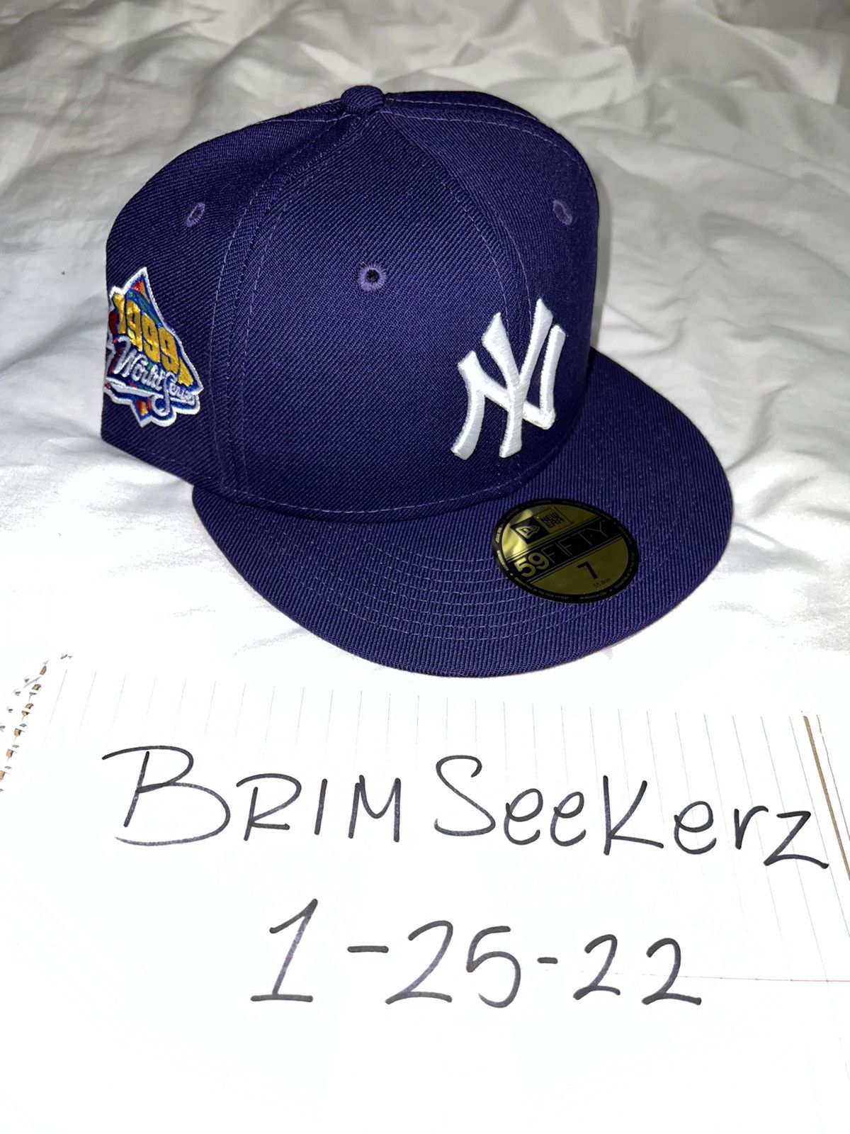 New Era Exclusive NY Yankees Fitted 1999 WS Purple NY Pink Bottom 7 Size ONE SIZE - 7 Thumbnail