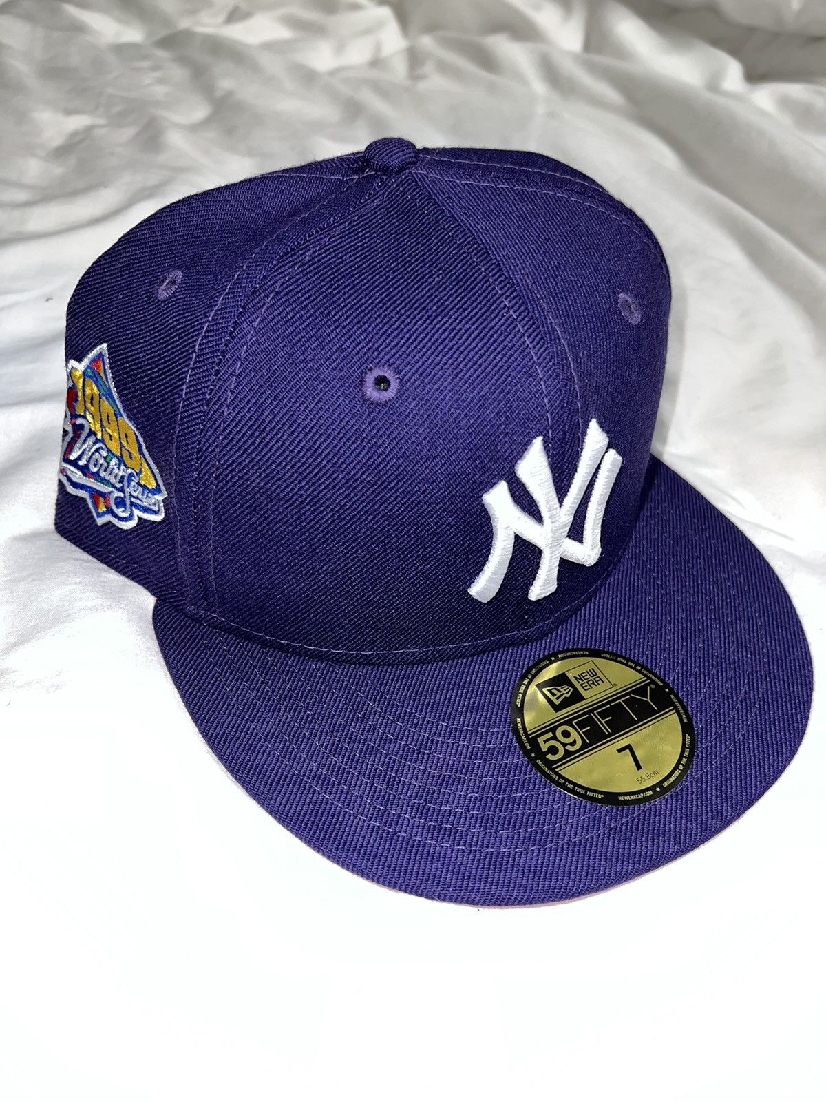 New Era Exclusive NY Yankees Fitted 1999 WS Purple NY Pink Bottom 7 Size ONE SIZE - 1 Thumbnail