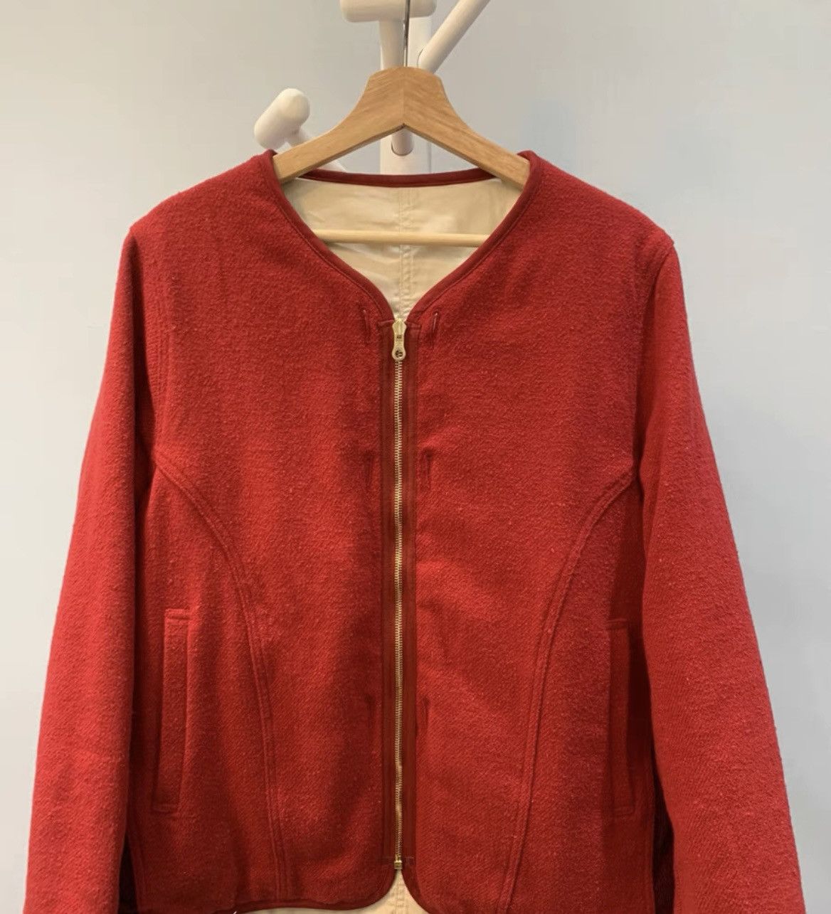 image of Visvim Wawona Down Jkt(W/li Nep Tweed) in Red, Men's (Size XL)