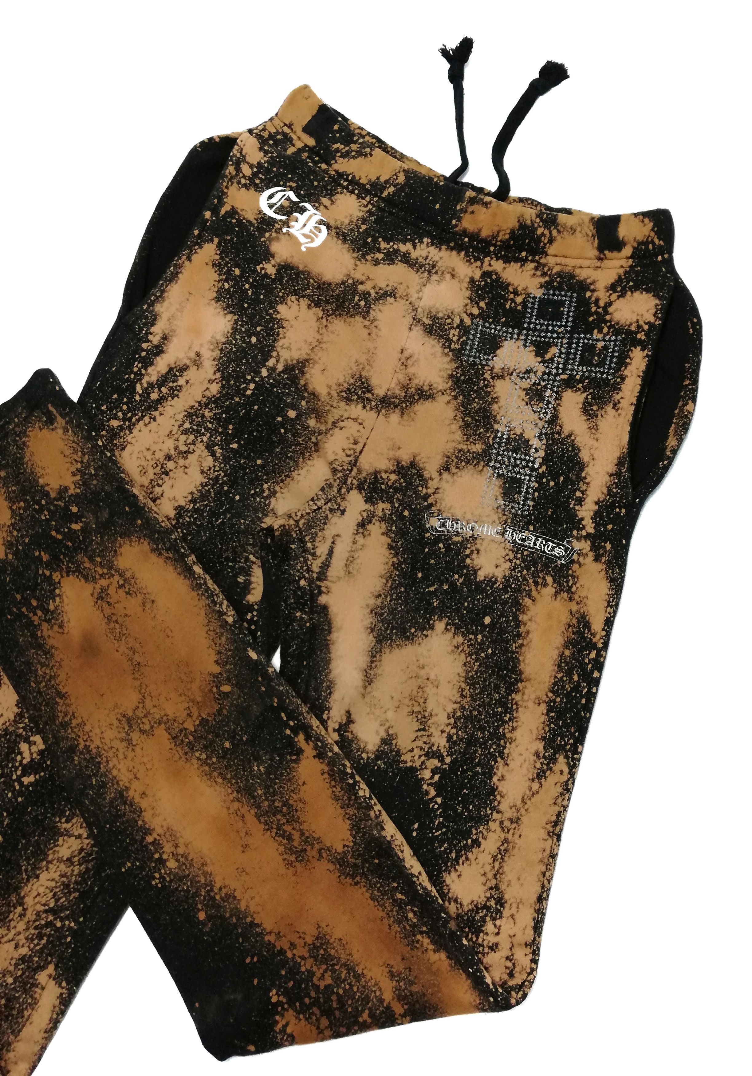 Chrome Hearts 🔥Dope! Chrome Hearts Cross Customized Asid Wash Sweatpants Size US 29 - 5 Thumbnail