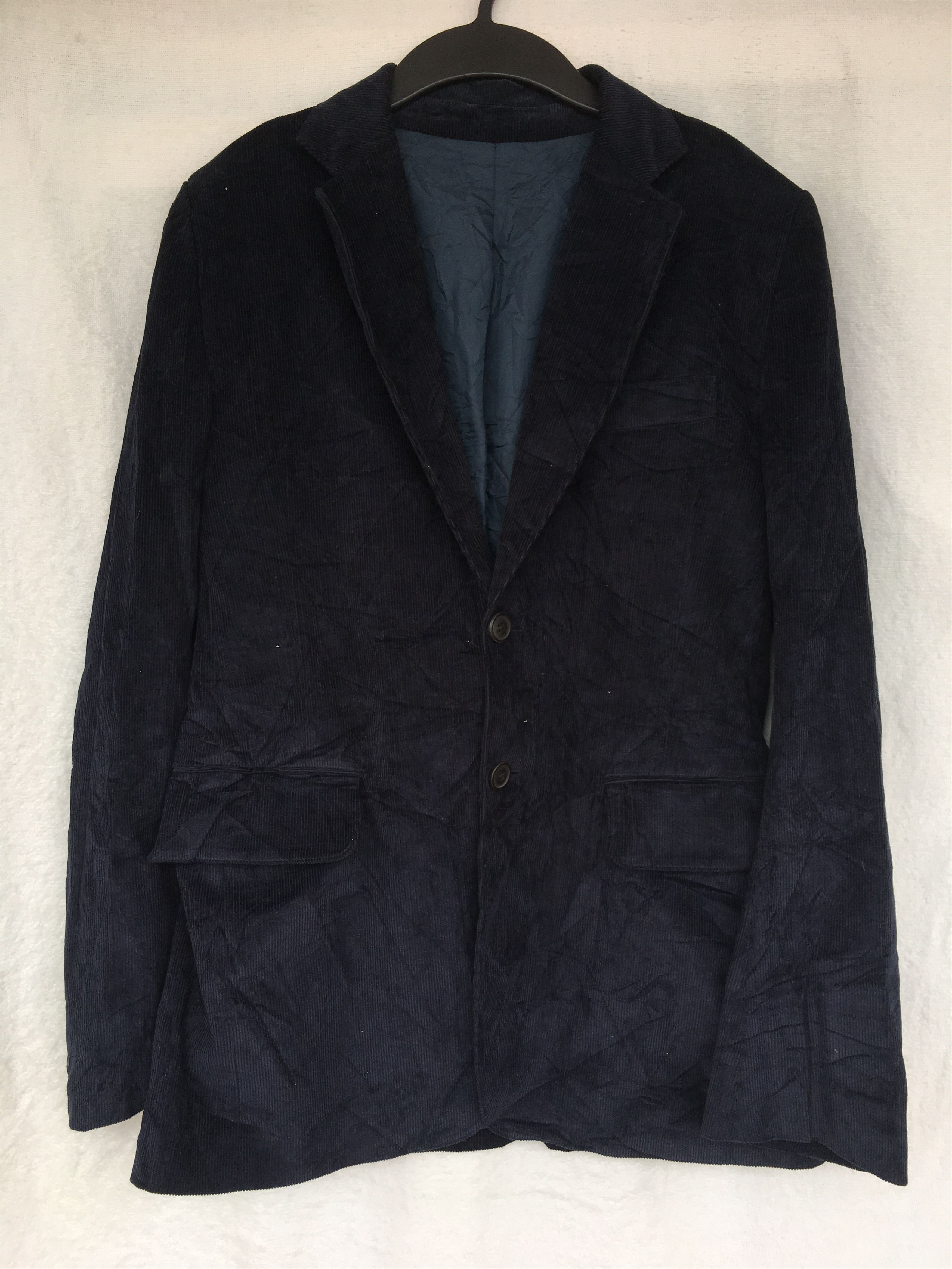 image of A P C Dark Blue Corduroy Blazer, Men's (Size XS)