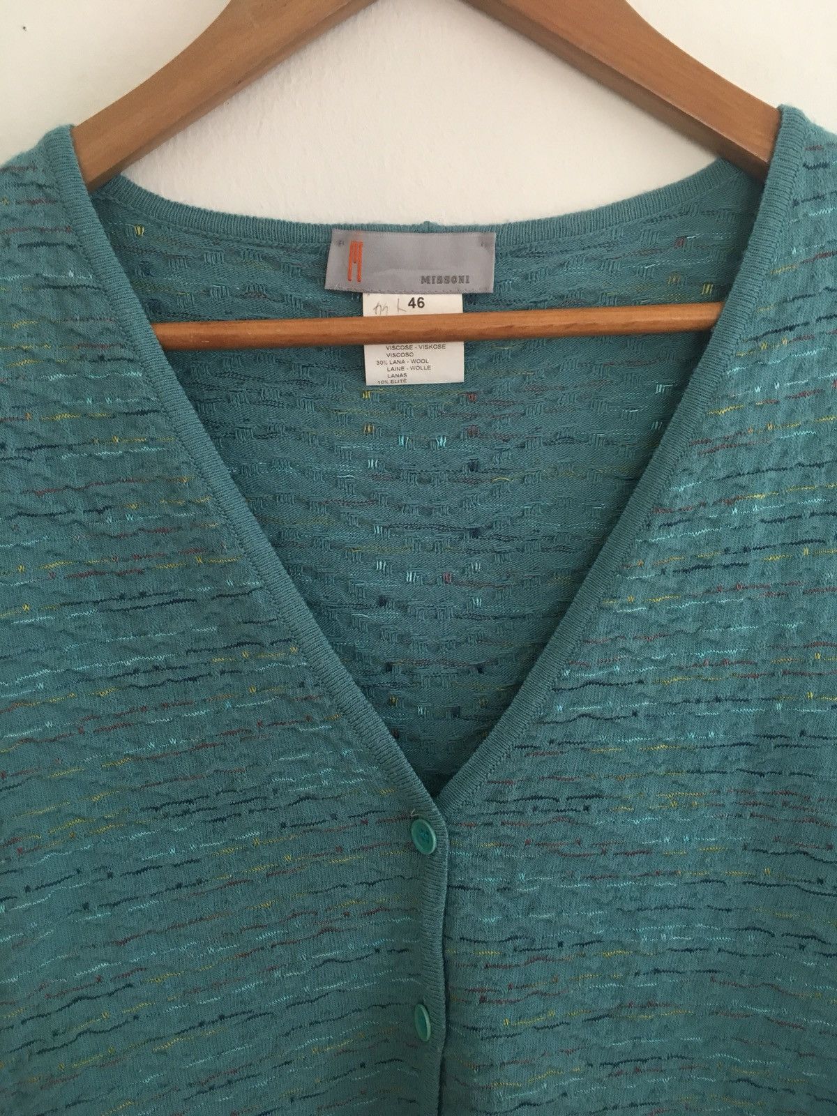 image of Missoni Turqoise Cardigan, Men's (Size Small)