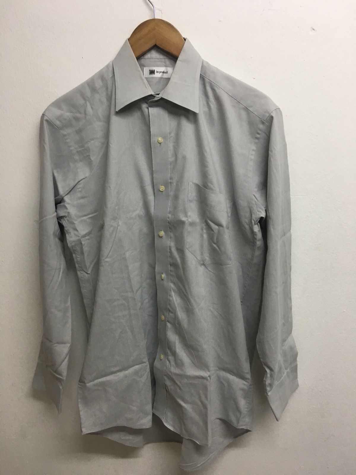 image of Issey Miyake Plain Grey Pocket Shirt in Light Brown, Men's (Size Medium)