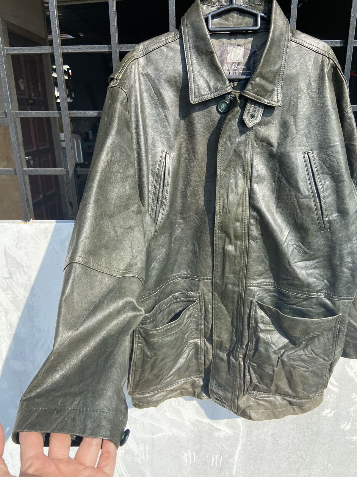 Genuine Leather 🔥Fast Sale🔥Vintage Mc Roman Leather Jacket Size US L / EU 52-54 / 3 - 3 Thumbnail
