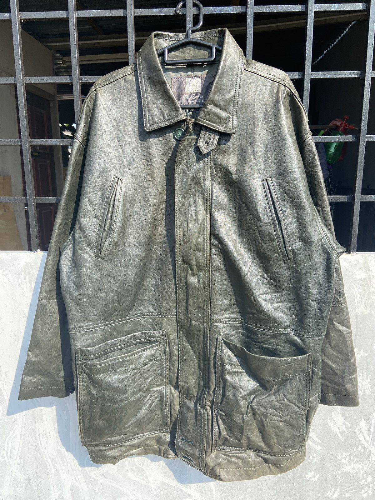 Genuine Leather × Leather Jacket ?Fast Sale?Vintage Mc Roman 