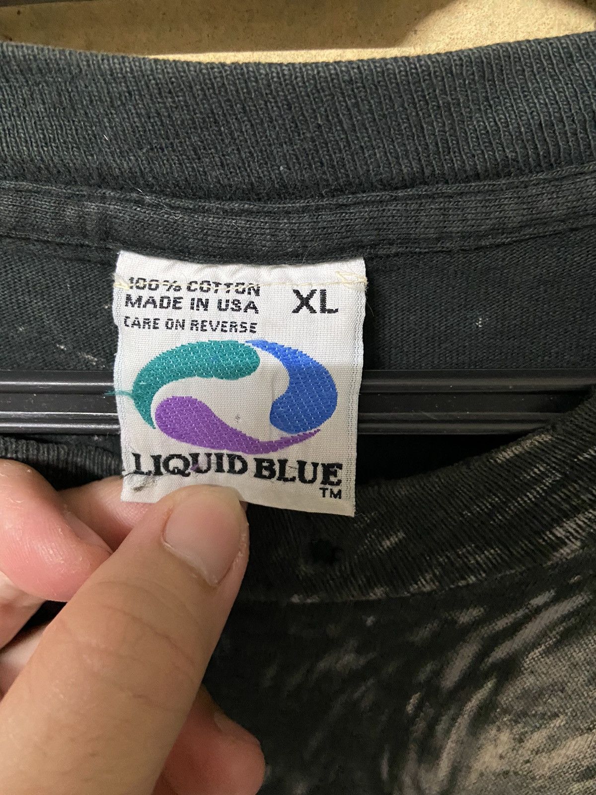 Liquid Blue 🔥FASTSALE🔥Destress Vintage Liquid Blue wolf Aop 90s Size US XL / EU 56 / 4 - 4 Thumbnail