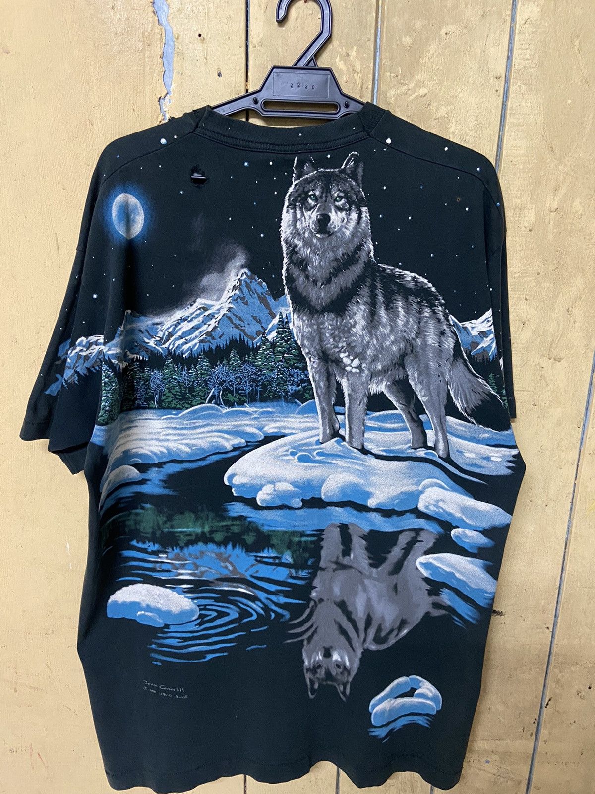 Liquid Blue 🔥FASTSALE🔥Destress Vintage Liquid Blue wolf Aop 90s Size US XL / EU 56 / 4 - 2 Thumbnail