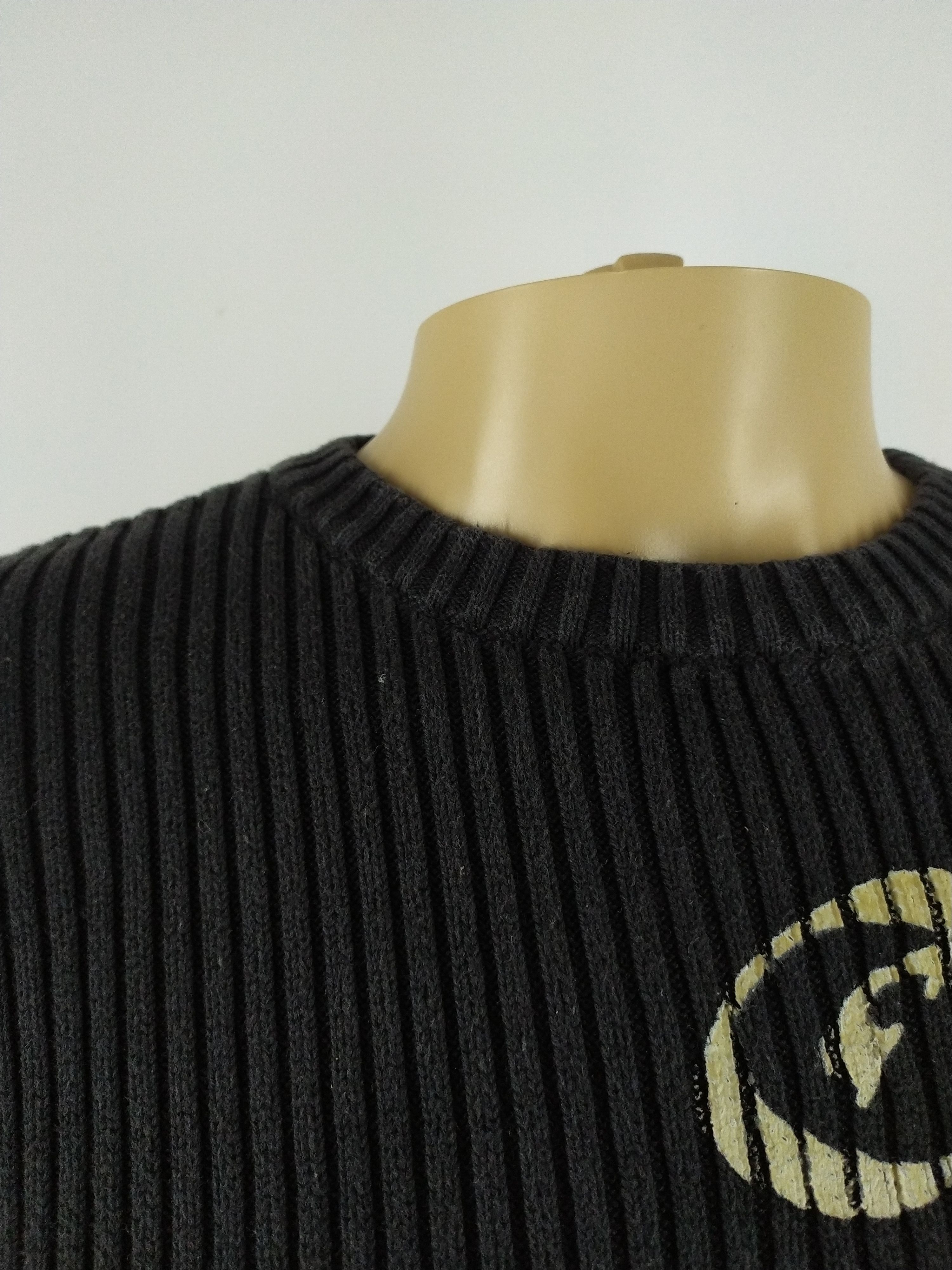 Seditionaries × Vintage ViVntage black Striped Knitwear Sweter Print Logo Size US S / EU 44-46 / 1 - 4 Thumbnail