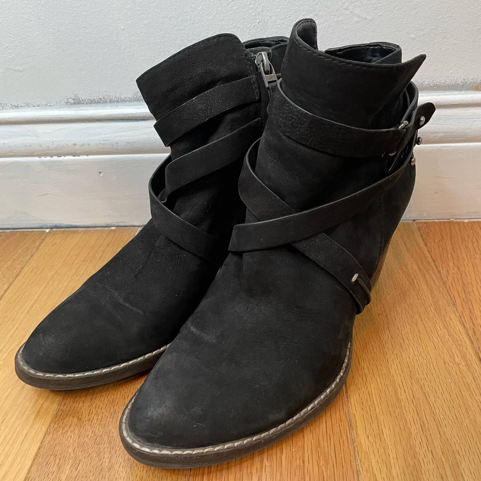 Sam Edelman Sam Edelman Black Merton Suede Boots 7M Ankle Block Heel Grailed