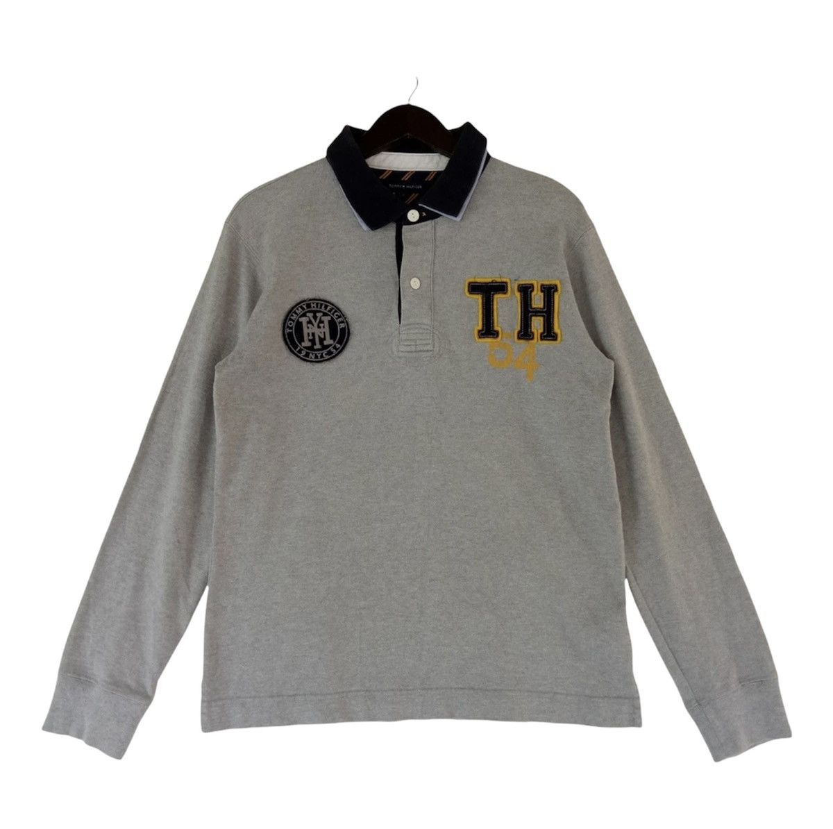 Tommy Hilfiger TOMMY HILFIGER Longsleeve big logo streetwear polo shirt Size US L / EU 52-54 / 3 - 1 Thumbnail