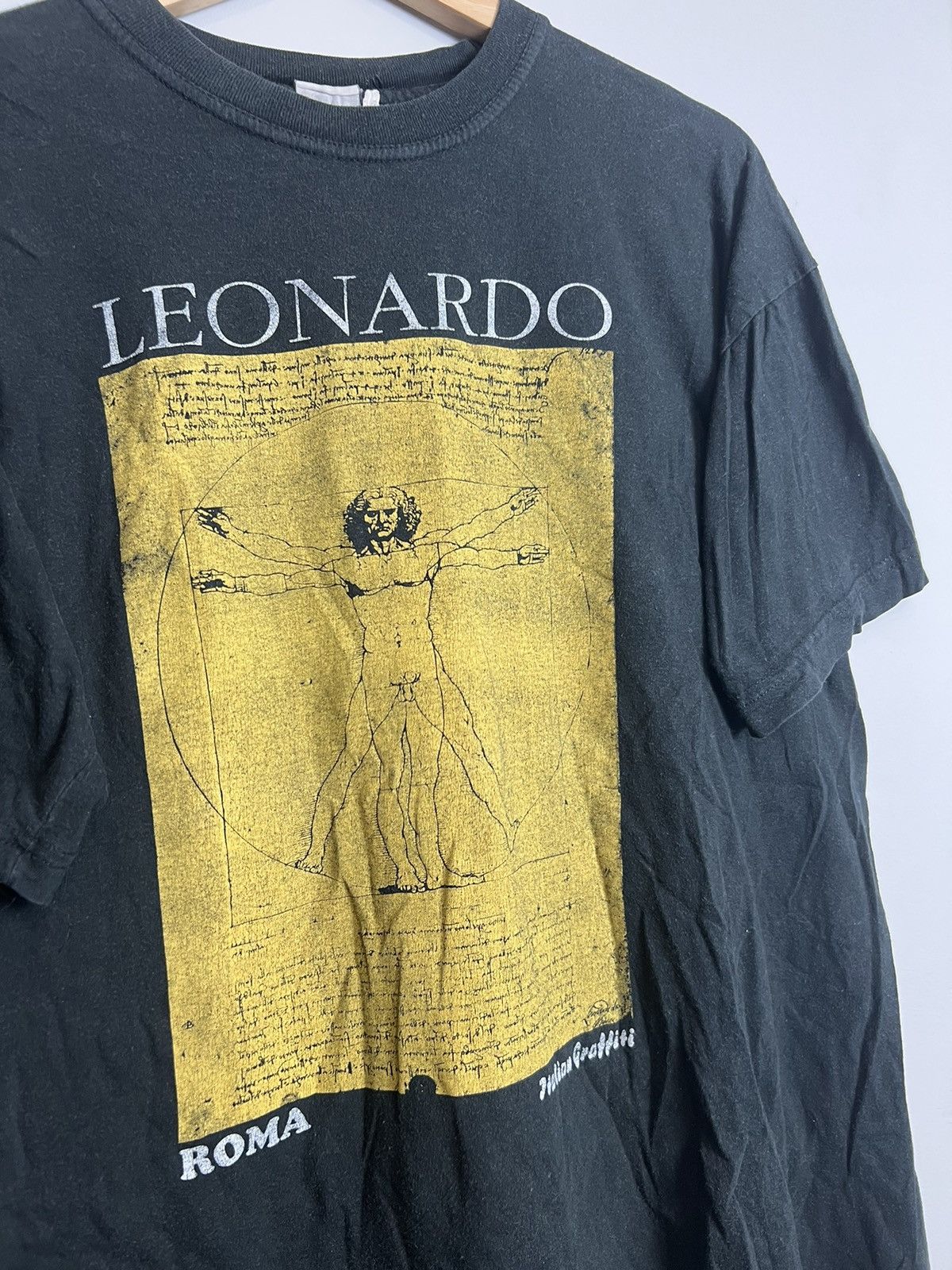 Vintage 90s Leonardo da Vinci “Vitruvian Man” Art Band T-Shirt Size US L / EU 52-54 / 3 - 2 Thumbnail