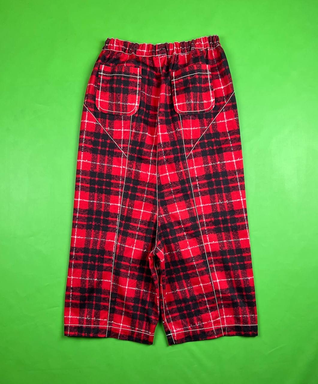 image of Comme Des Garcons Tricot Cropped Wide Check Pants, Men's (Size 31)