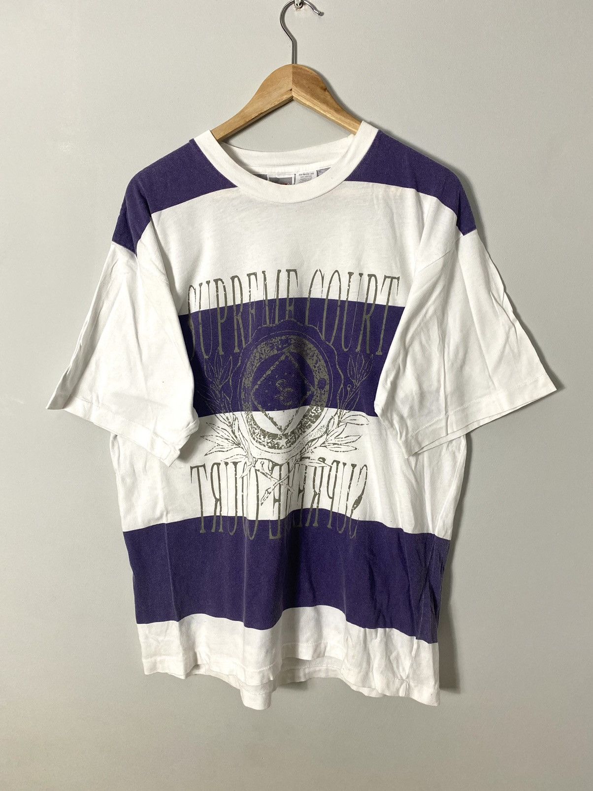 Nike Nike Supreme Court Striped Tshirt 90s Swoos Logo Medium | Grailed