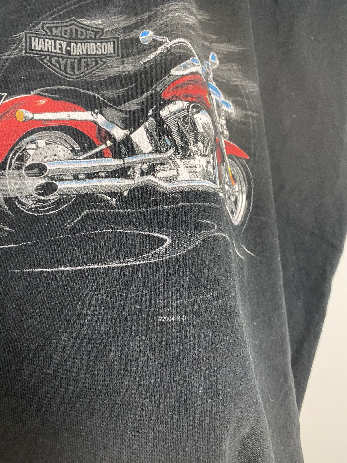 Harley Davidson Vintage 2004 Harley Daivdson Motorcycle Tshirt Auburn Mass Size US XL / EU 56 / 4 - 3 Thumbnail