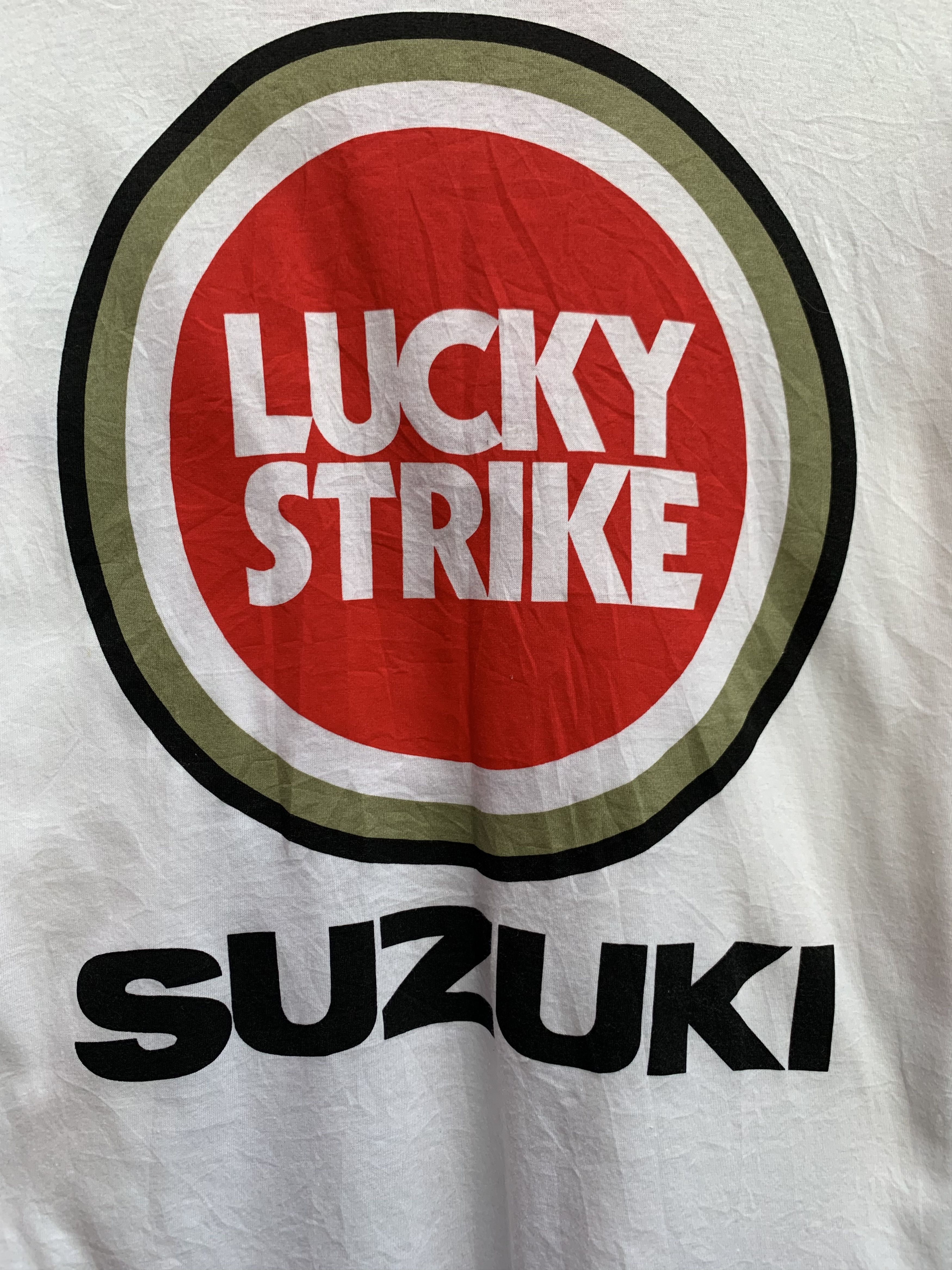 Vintage Lucky Strike Suzuki Vintage Polo T-Shirt Size US L / EU 52-54 / 3 - 3 Thumbnail