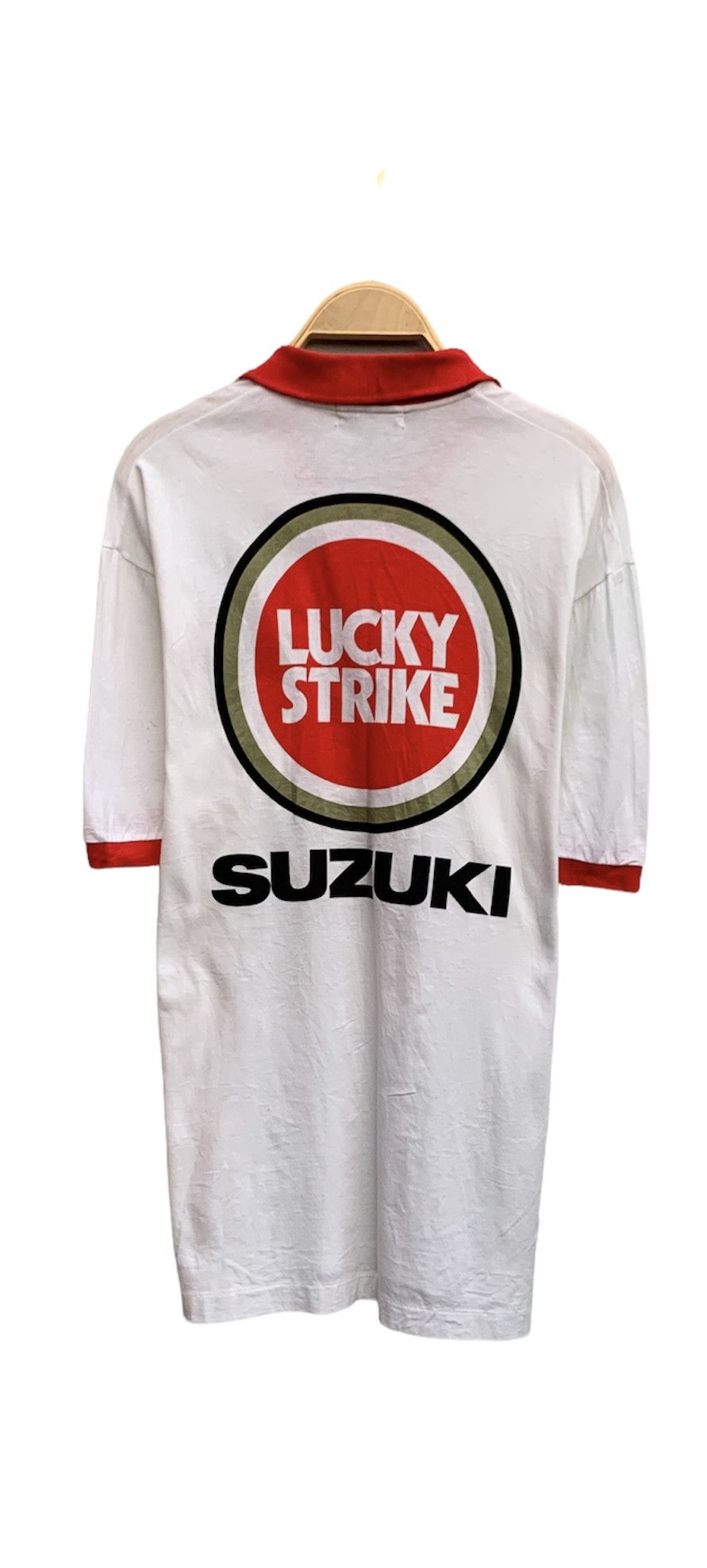 Vintage Lucky Strike Suzuki Vintage Polo T-Shirt Size US L / EU 52-54 / 3 - 1 Thumbnail