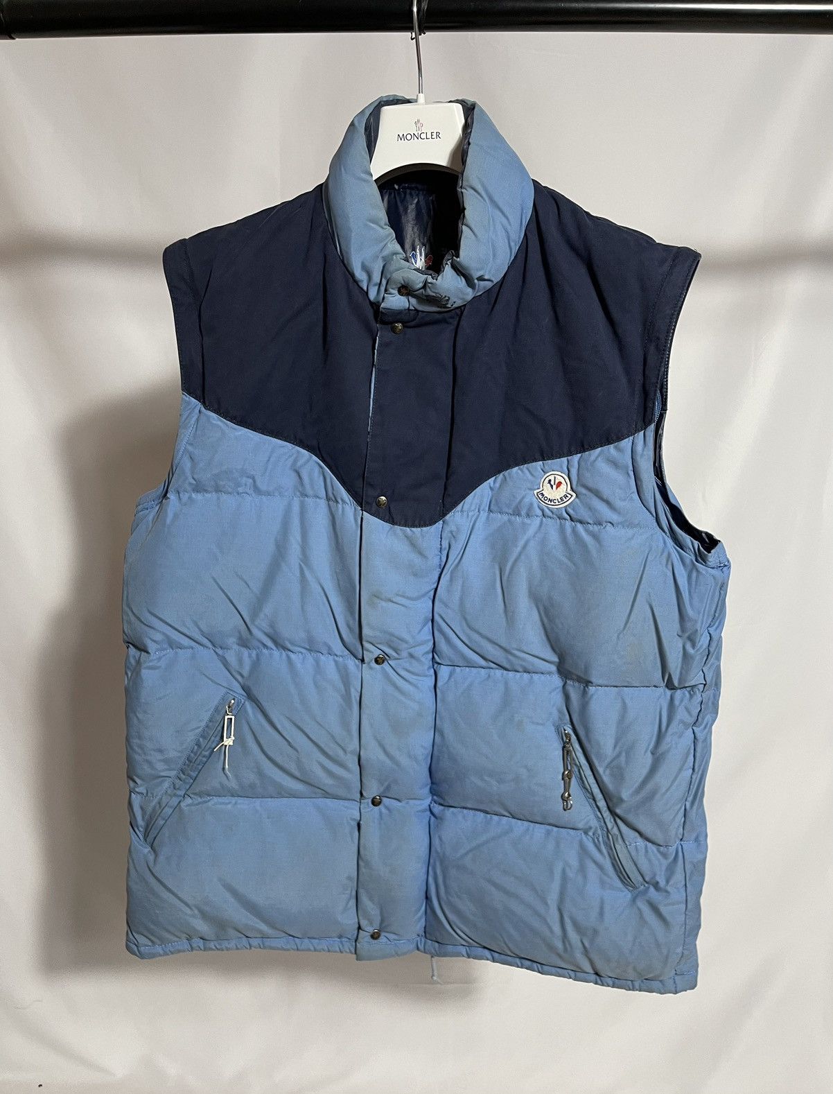 image of Moncler Vintage Puffer Jacket in Blue, Men's (Size XL)