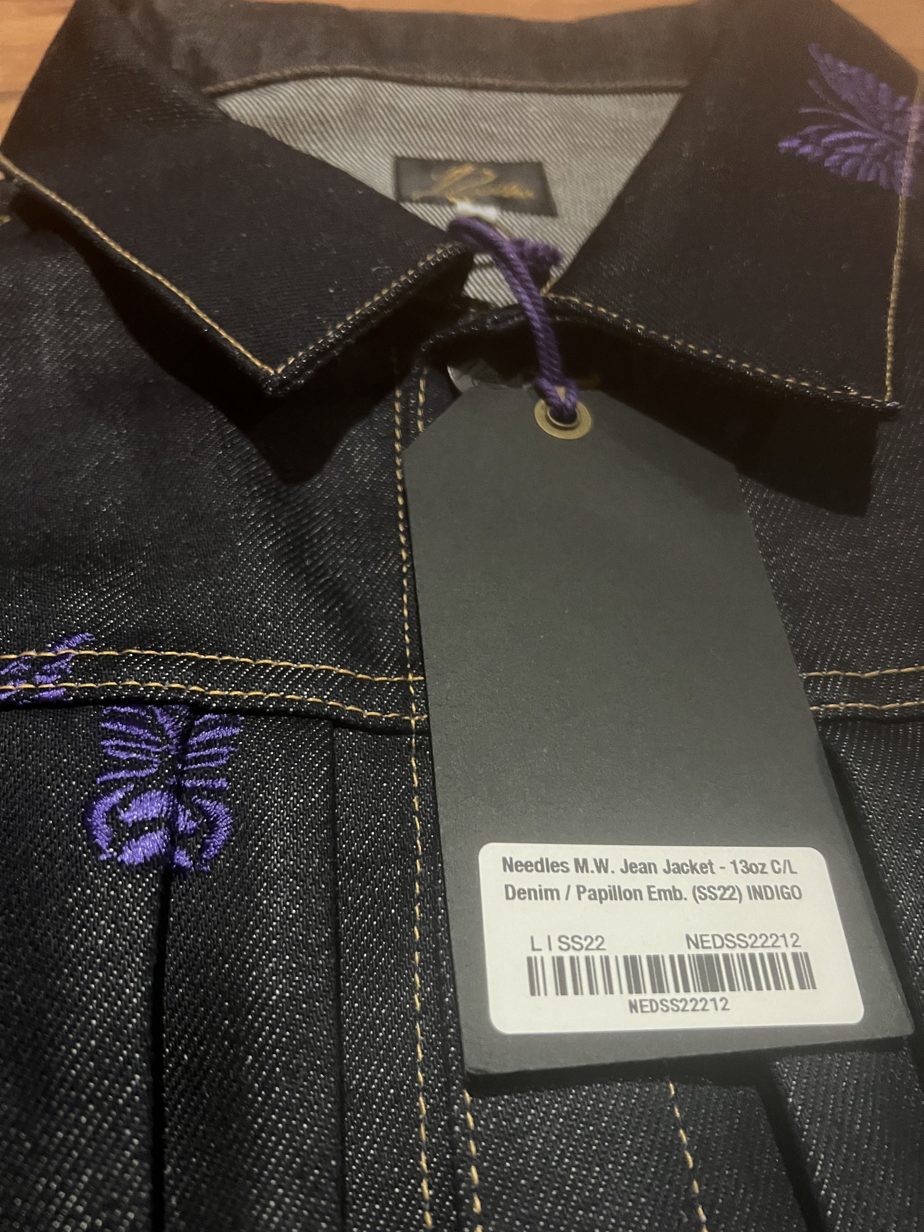 Needles Needles Denim Jacket - "Papillon" Embroidered Size US L / EU 52-54 / 3 - 3 Thumbnail