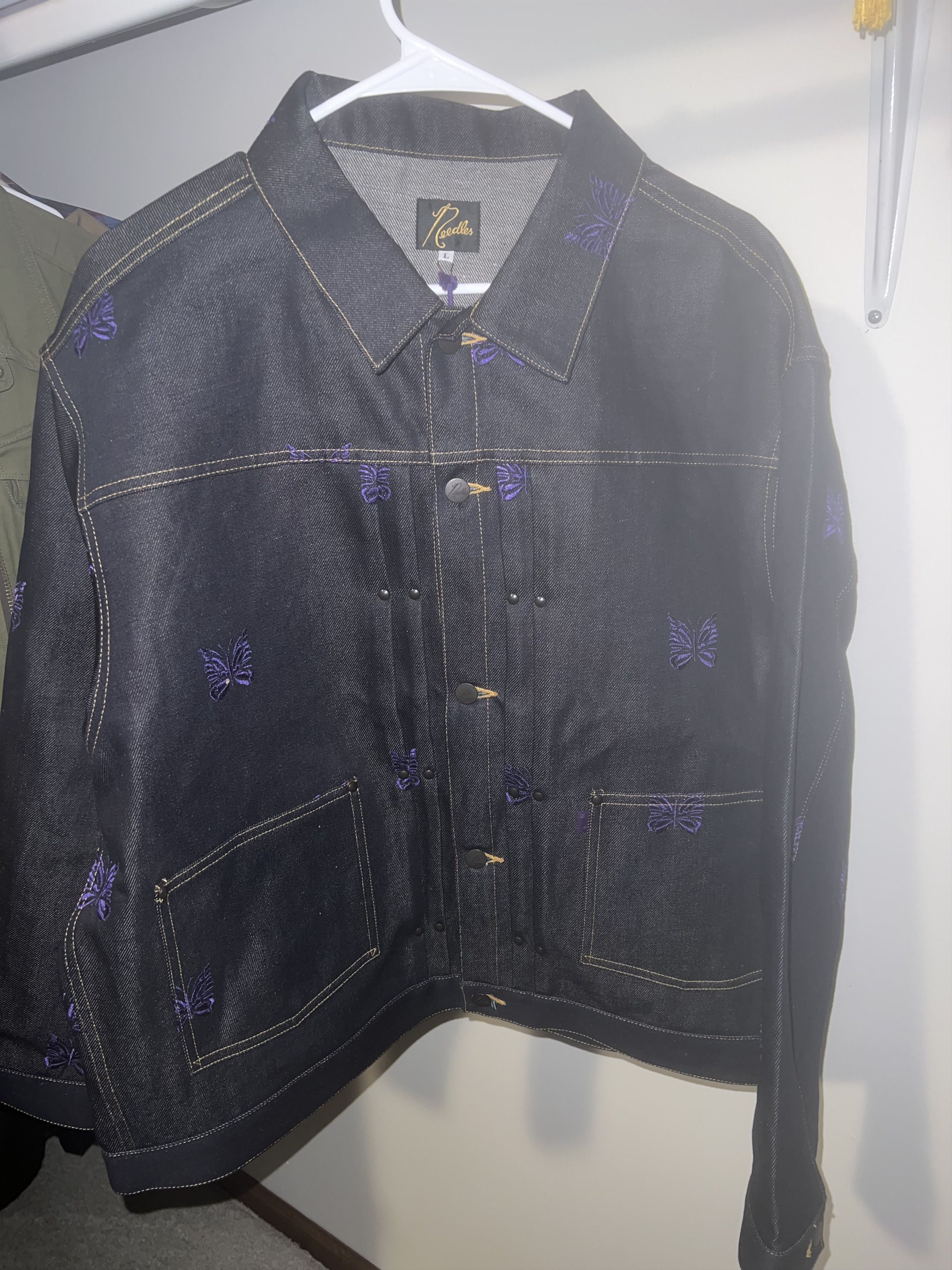 Needles Needles Denim Jacket - "Papillon" Embroidered Size US L / EU 52-54 / 3 - 2 Thumbnail