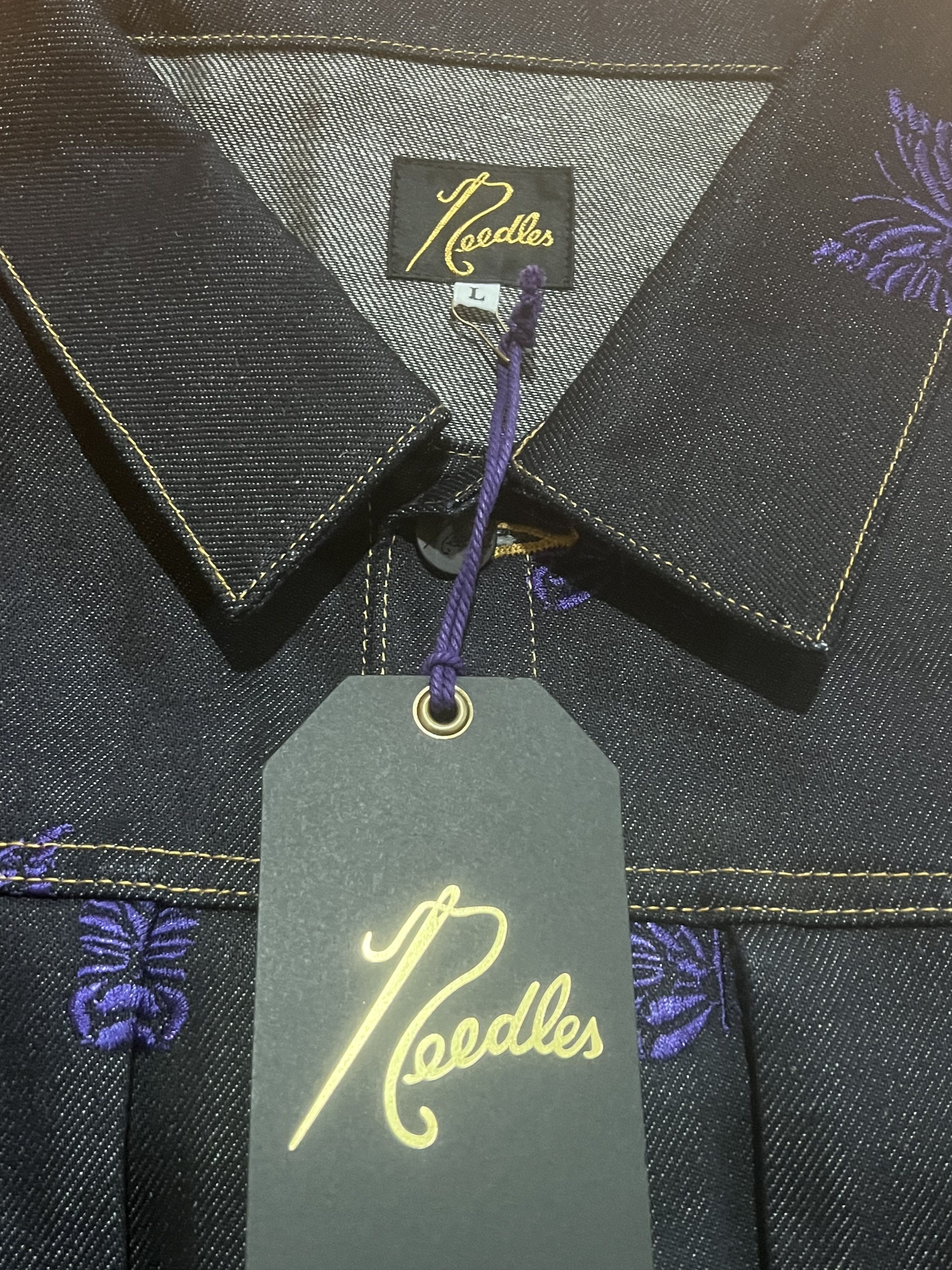 Needles Needles Denim Jacket - "Papillon" Embroidered Size US L / EU 52-54 / 3 - 4 Thumbnail