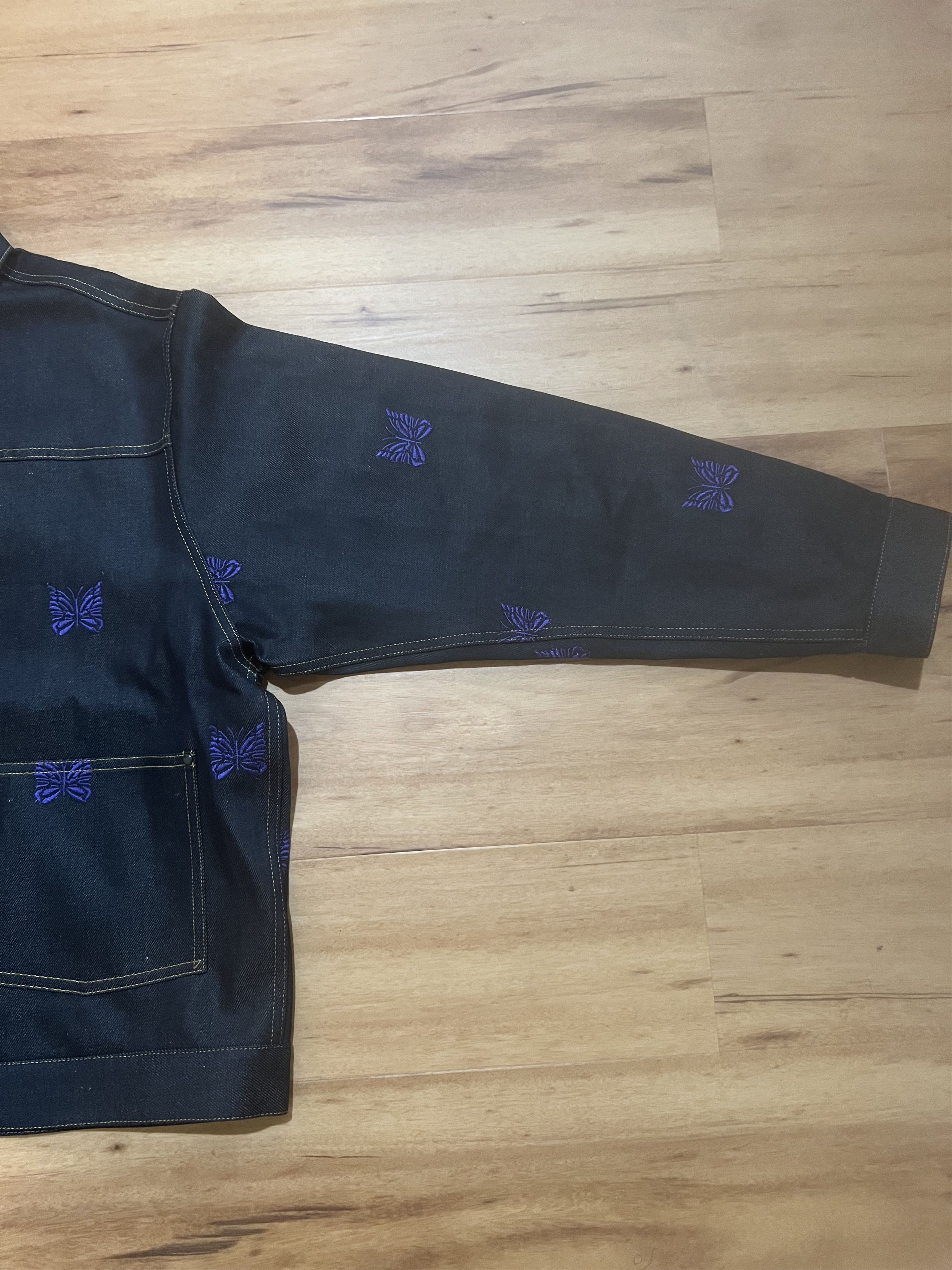 Needles Needles Denim Jacket - "Papillon" Embroidered Size US L / EU 52-54 / 3 - 6 Thumbnail