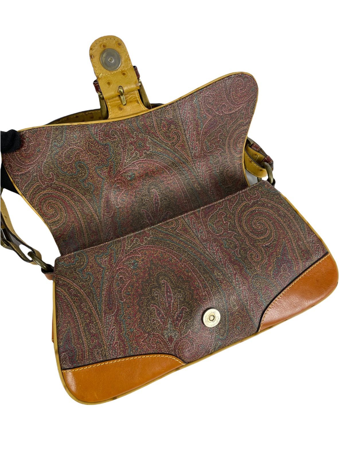 Etro Etro Paisley Ostrich Leather Handbag Size ONE SIZE - 17 Thumbnail