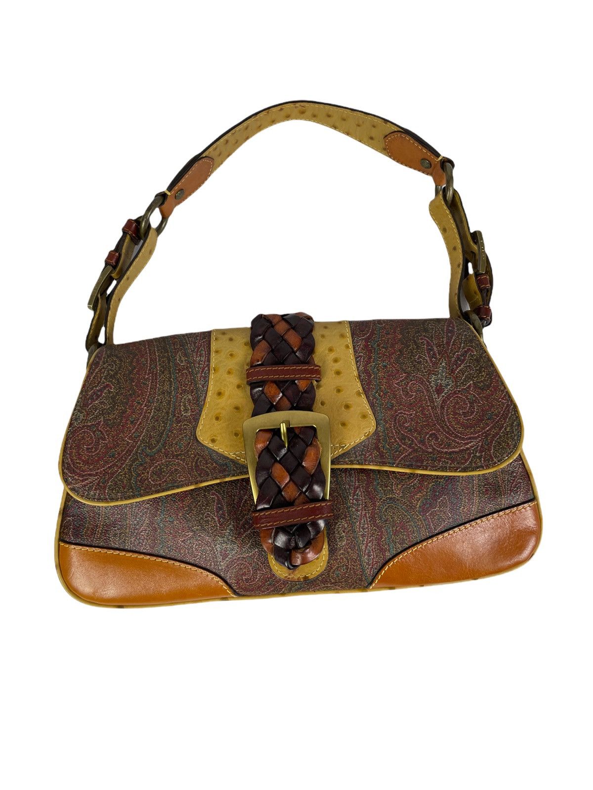 Etro Etro Paisley Ostrich Leather Handbag Size ONE SIZE - 9 Thumbnail