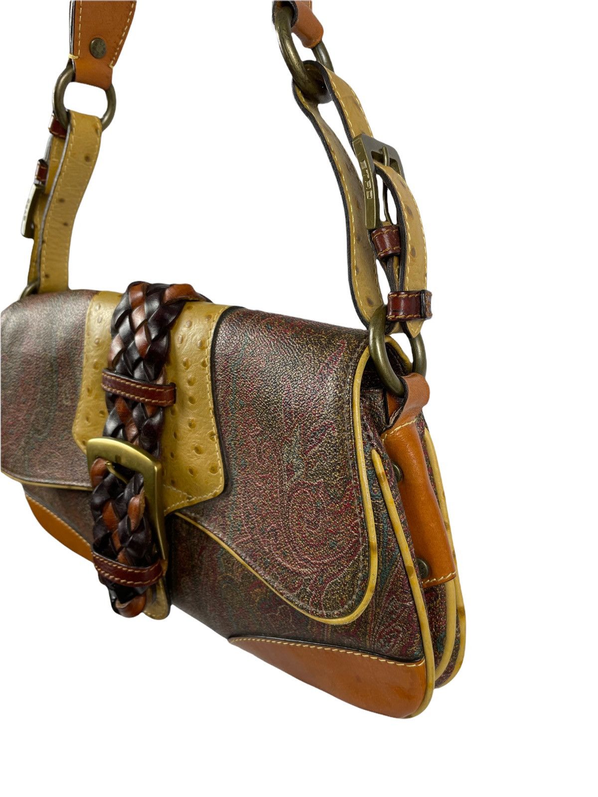 Etro Etro Paisley Ostrich Leather Handbag Size ONE SIZE - 3 Thumbnail