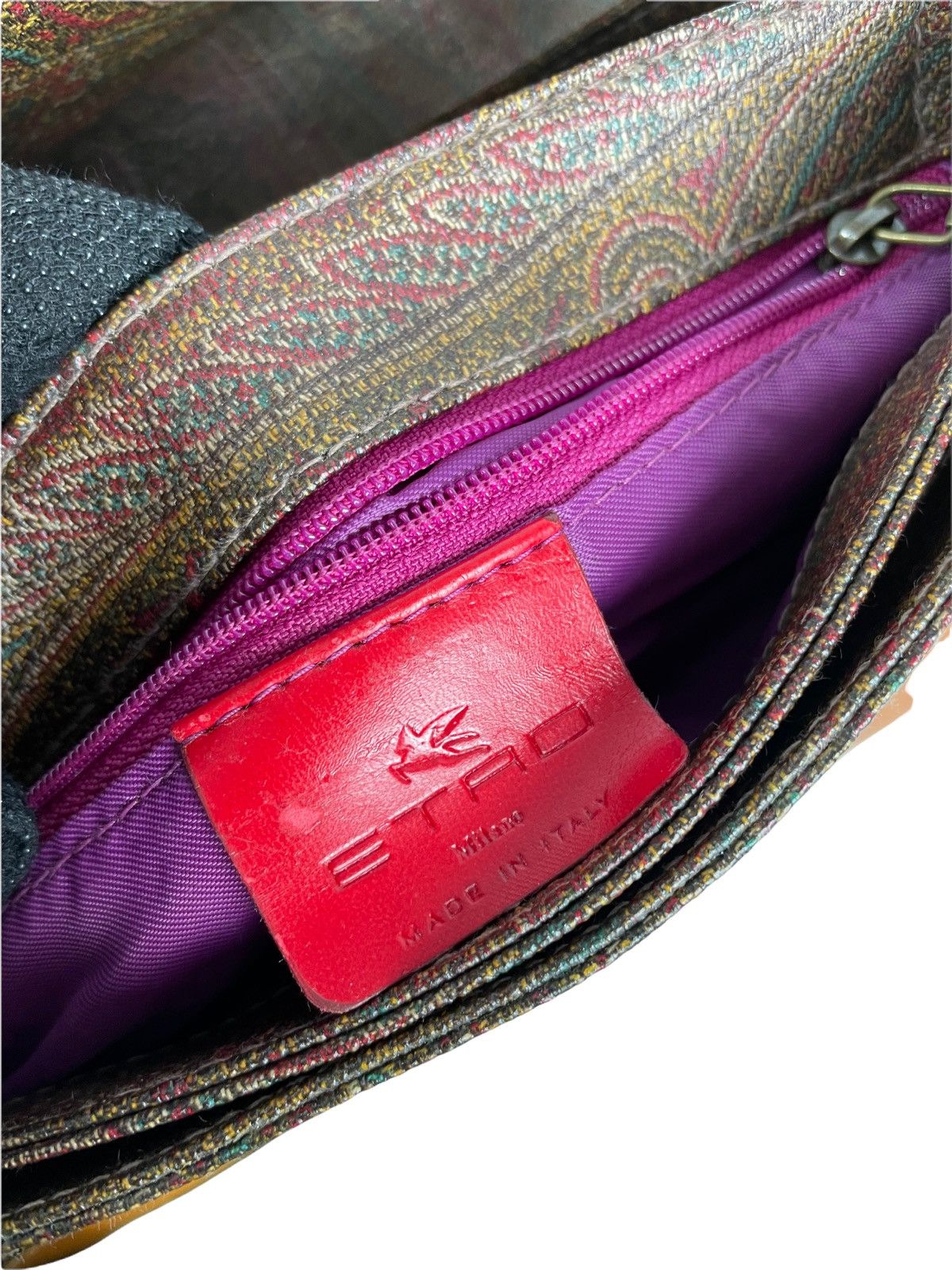 Etro Etro Paisley Ostrich Leather Handbag Size ONE SIZE - 21 Thumbnail