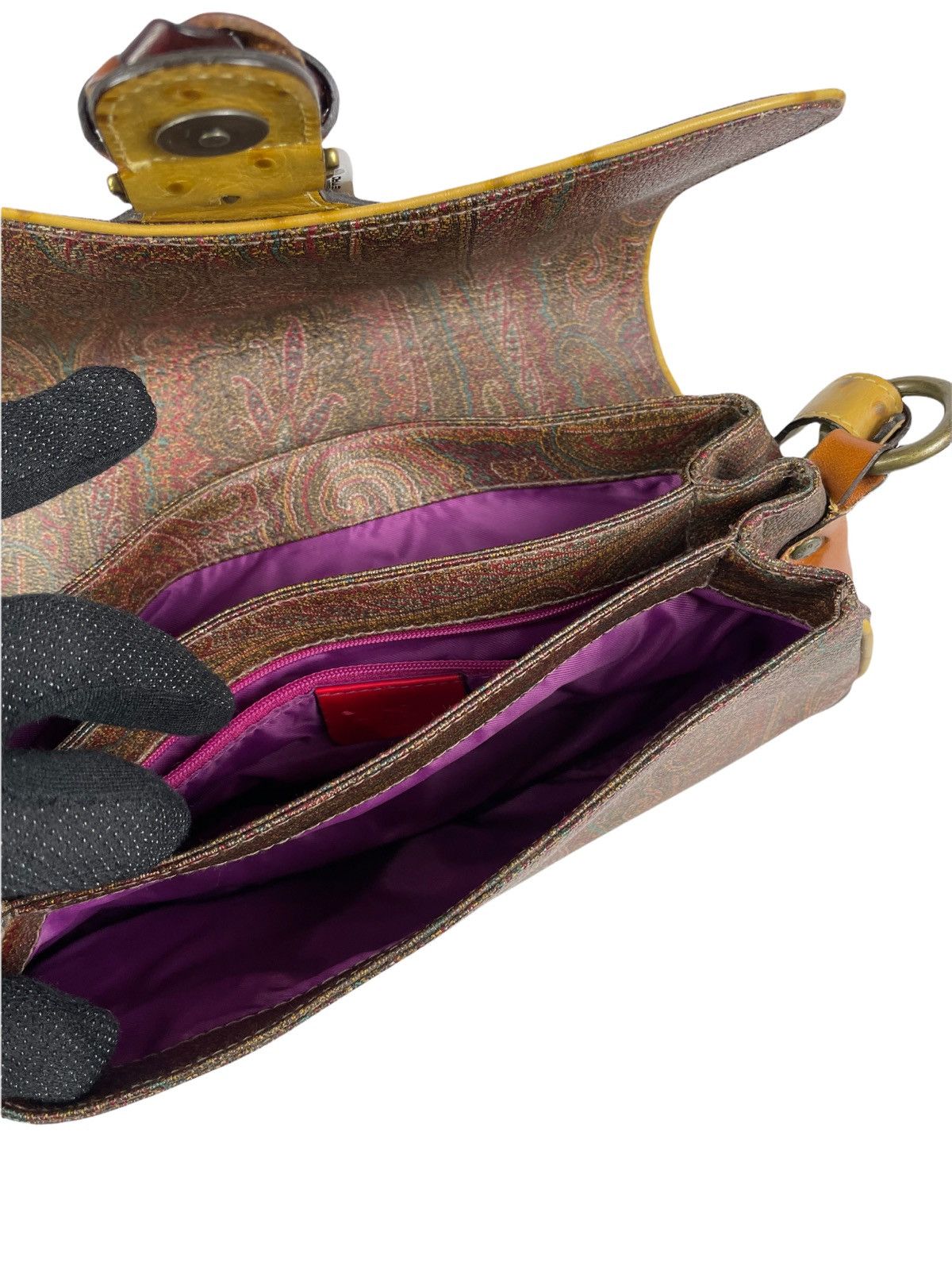 Etro Etro Paisley Ostrich Leather Handbag Size ONE SIZE - 19 Thumbnail
