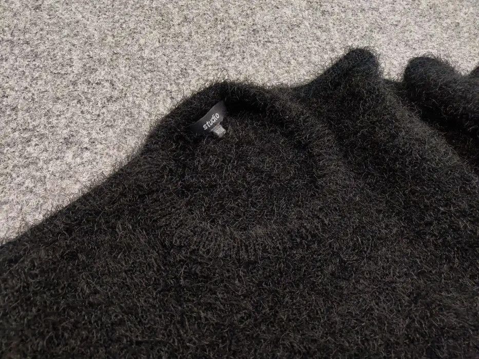 Japanese Brand Vintage 90's Japanese Black Mohair Style Fuzzy Sweater Size US M / EU 48-50 / 2 - 8 Thumbnail