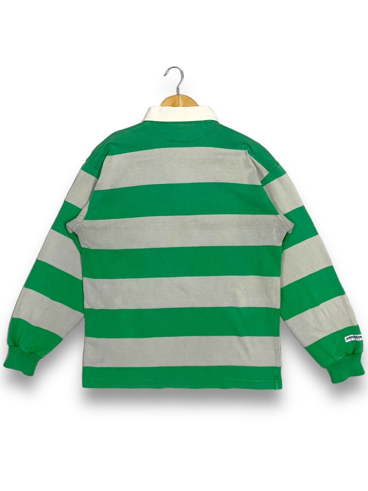 Barbarian Vintage 90s Barbarian Striped Polo Rugby Long Sleeve Shirt Size US M / EU 48-50 / 2 - 2 Thumbnail