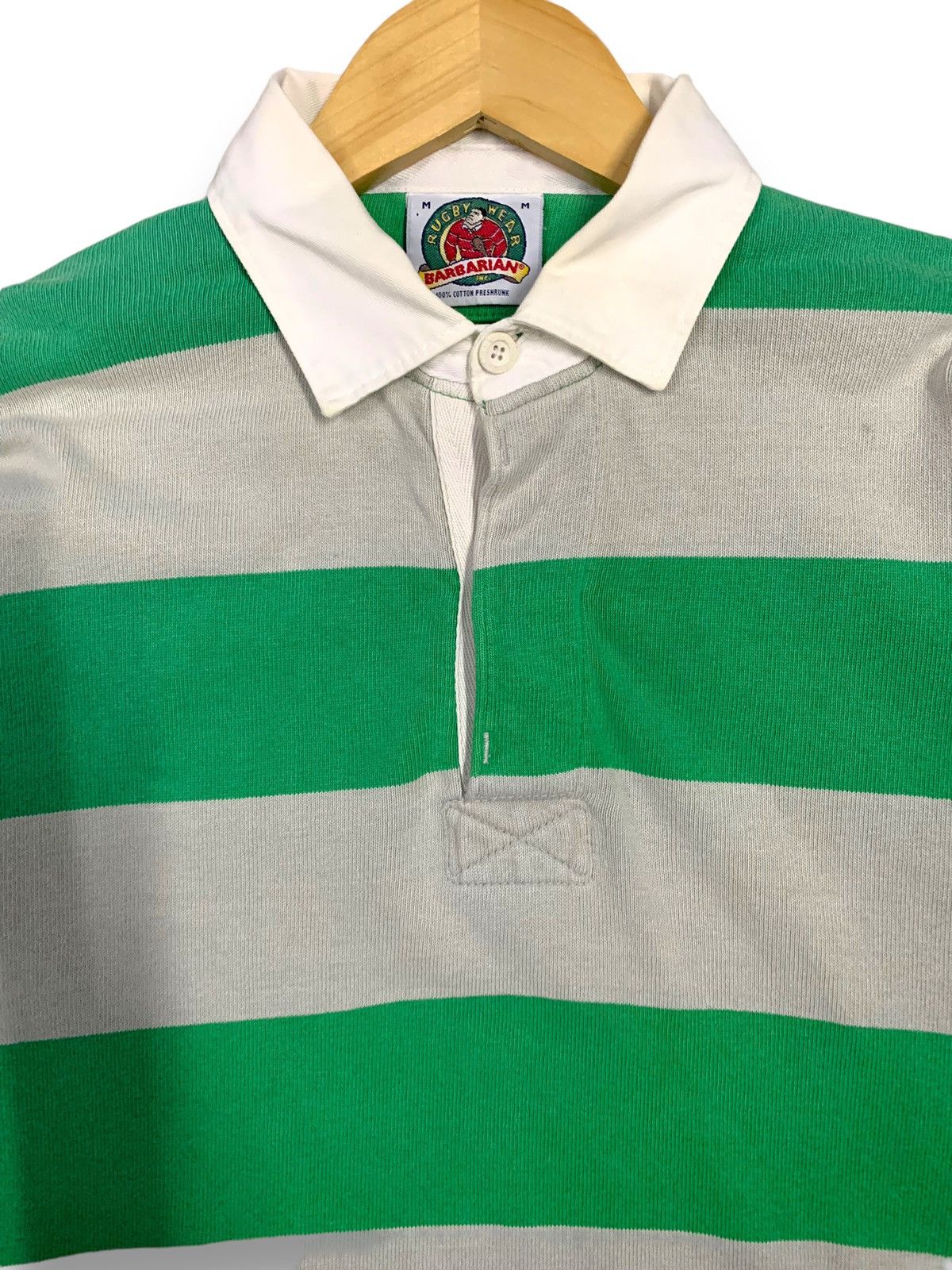 Barbarian Vintage 90s Barbarian Striped Polo Rugby Long Sleeve Shirt Size US M / EU 48-50 / 2 - 4 Thumbnail