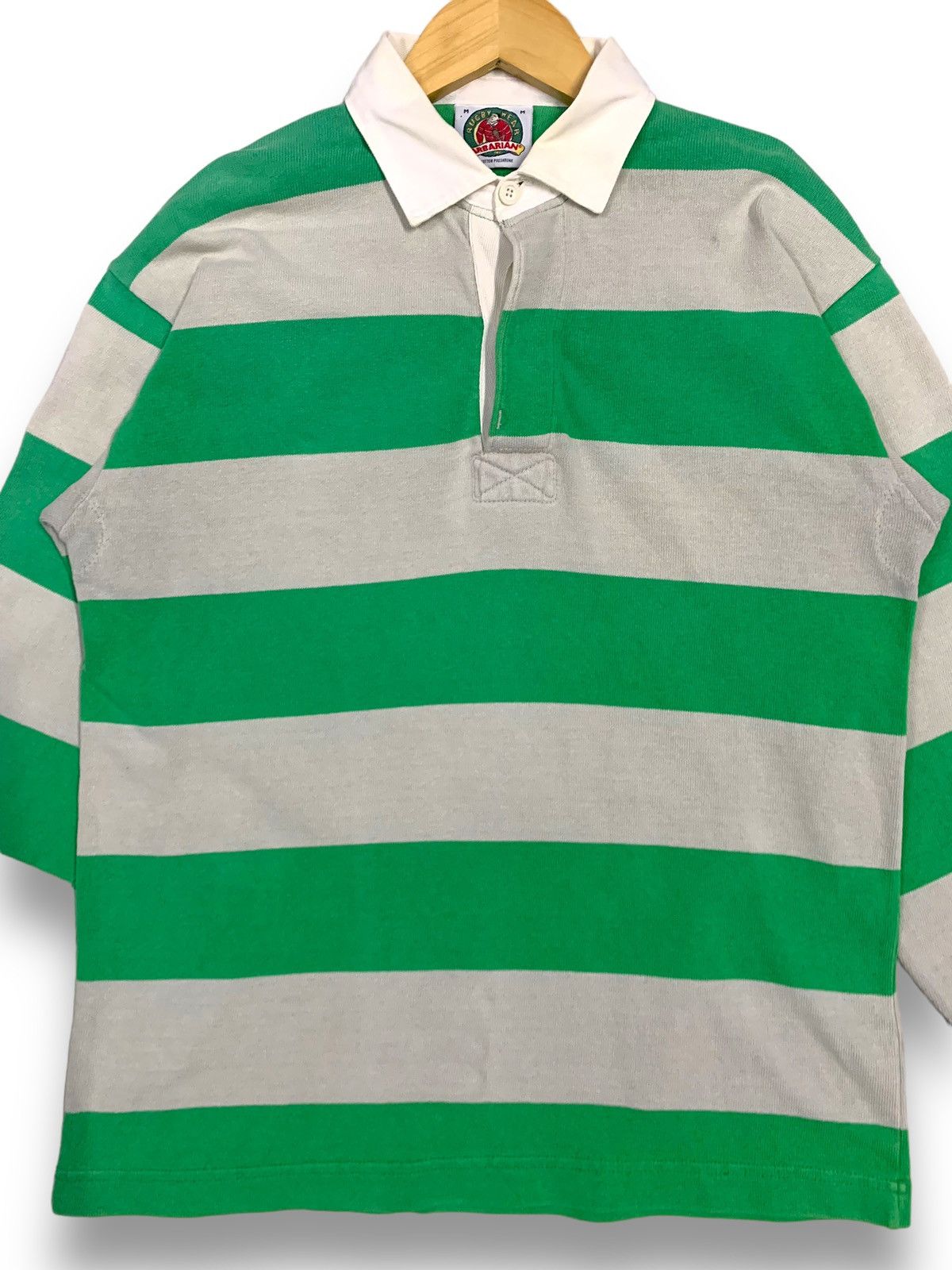 Barbarian Vintage 90s Barbarian Striped Polo Rugby Long Sleeve Shirt Size US M / EU 48-50 / 2 - 3 Thumbnail