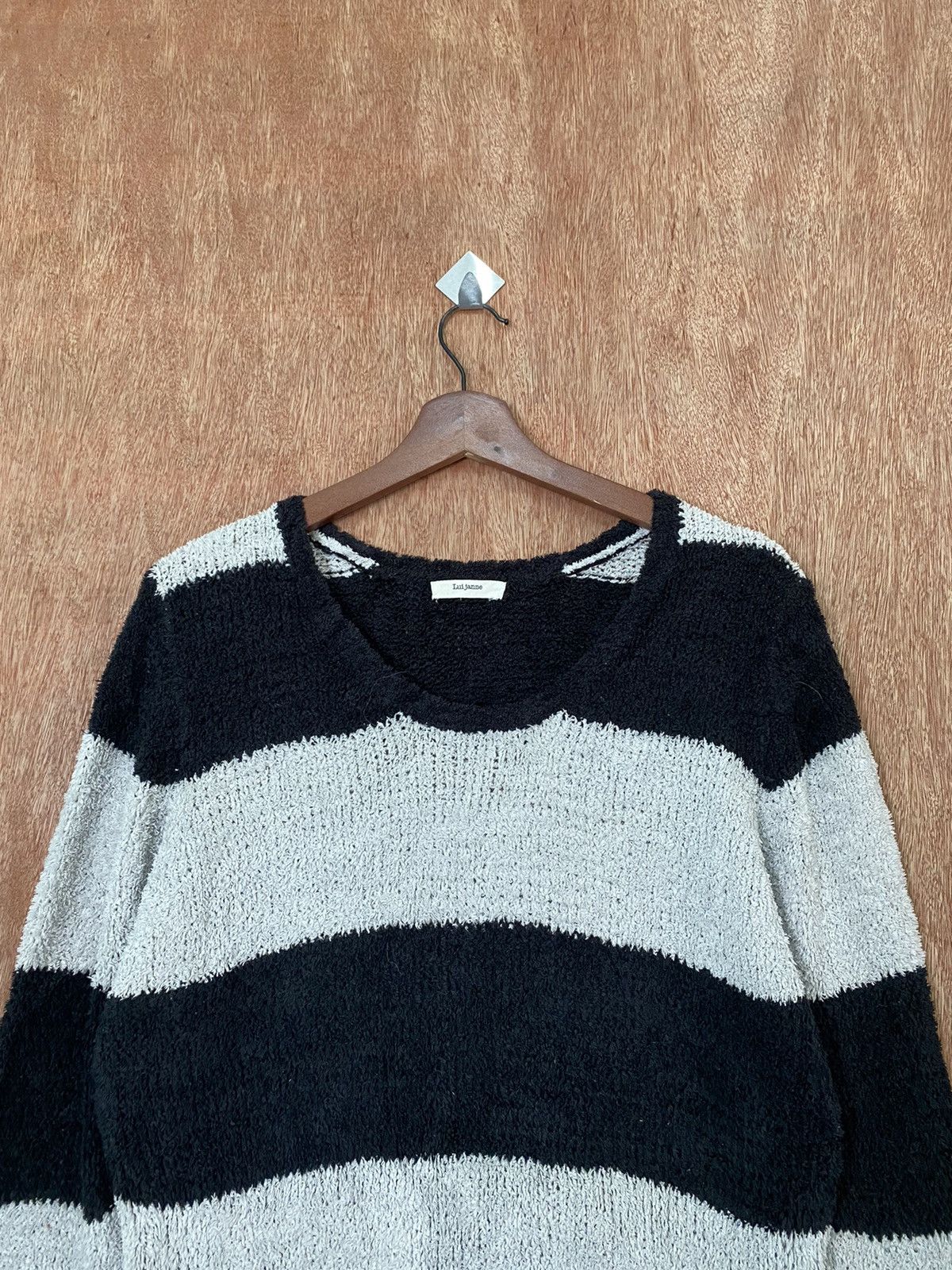 Homespun Knitwear × Japanese Brand × OVER THE STRiPES Lui Janne Stripe Knit Sweaters like kurt cobain #B565 Size US M / EU 48-50 / 2 - 2 Thumbnail
