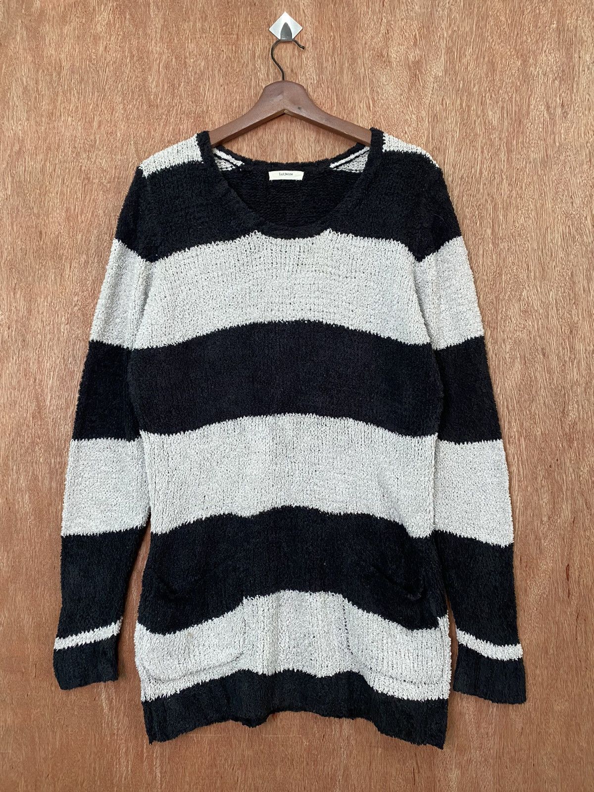 Homespun Knitwear × Japanese Brand × OVER THE STRiPES Lui Janne Stripe Knit Sweaters like kurt cobain #B565 Size US M / EU 48-50 / 2 - 1 Thumbnail
