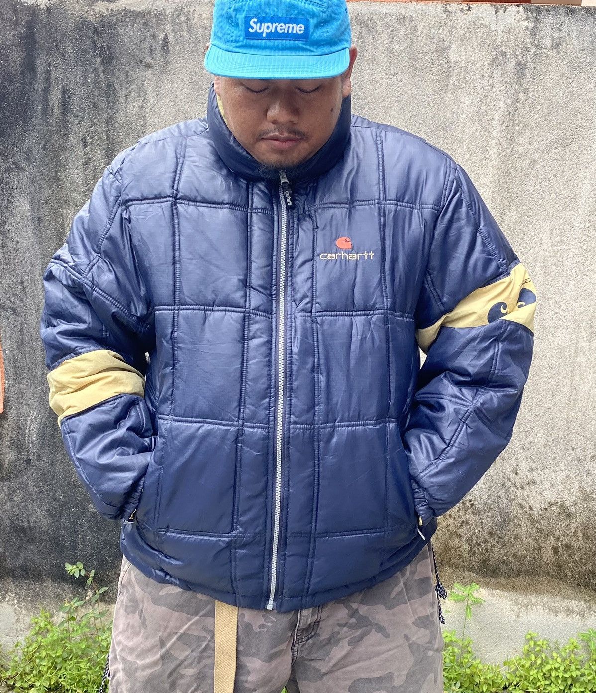 Carhartt 🔥 Carhartt Quilted Puffer Reversible Jacket Rare Design Size US XL / EU 56 / 4 - 5 Thumbnail
