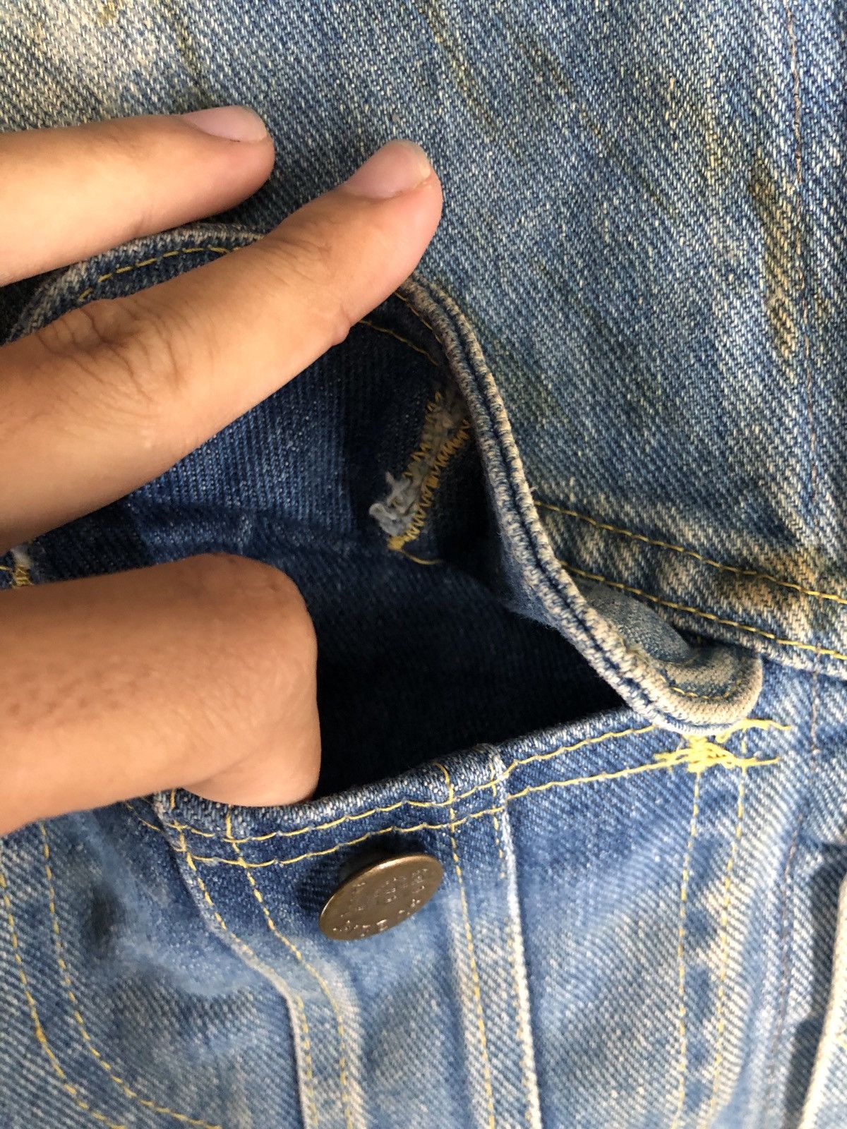 Lee × Vintage Rare Vintage Lee PATD-153438 Denim Trucker Jacket cw21 Size US S / EU 44-46 / 1 - 5 Thumbnail