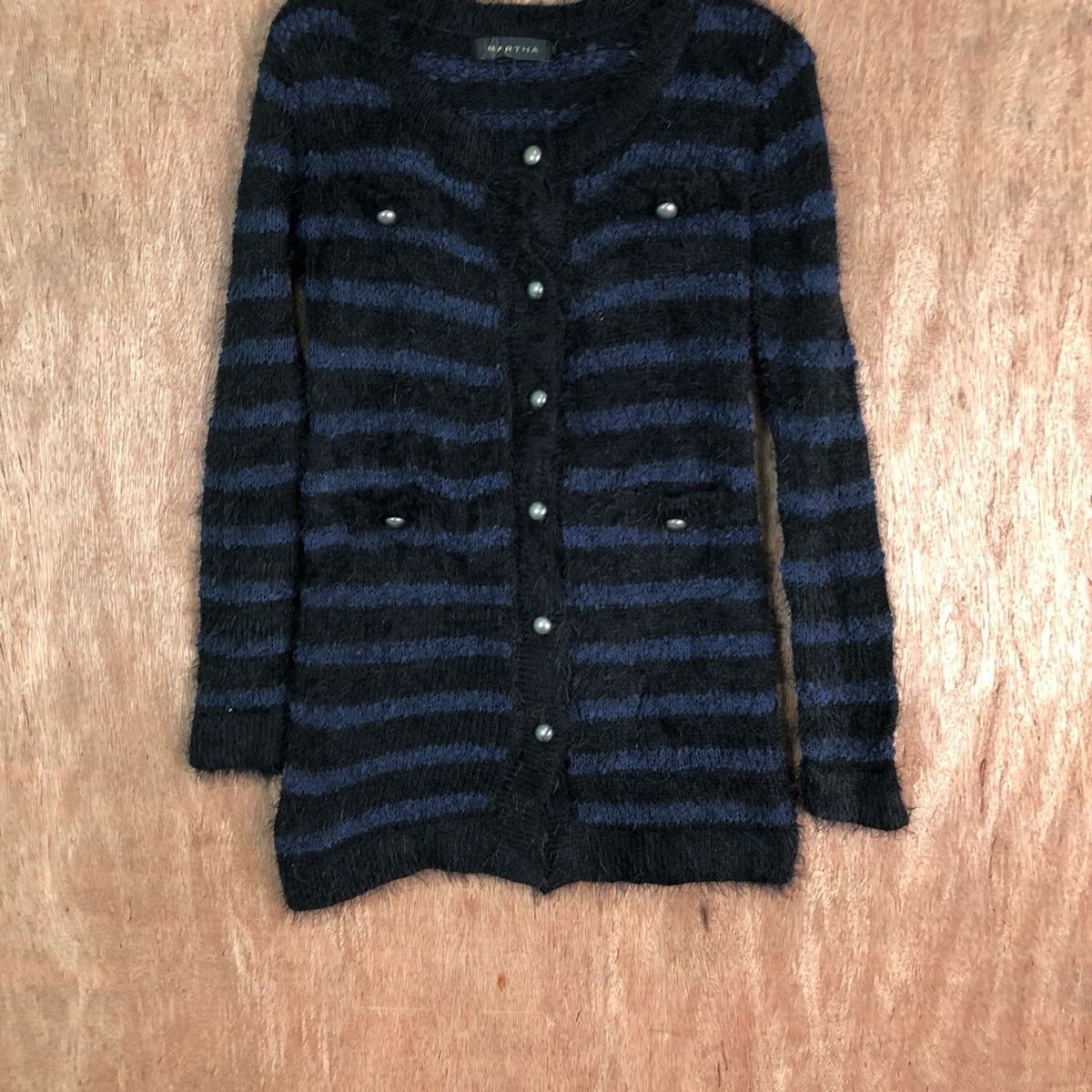 Vintage Martha Stripe Shag Shaggy Fur Mohair Knitwear #6508 Size M / US 6-8 / IT 42-44 - 3 Thumbnail