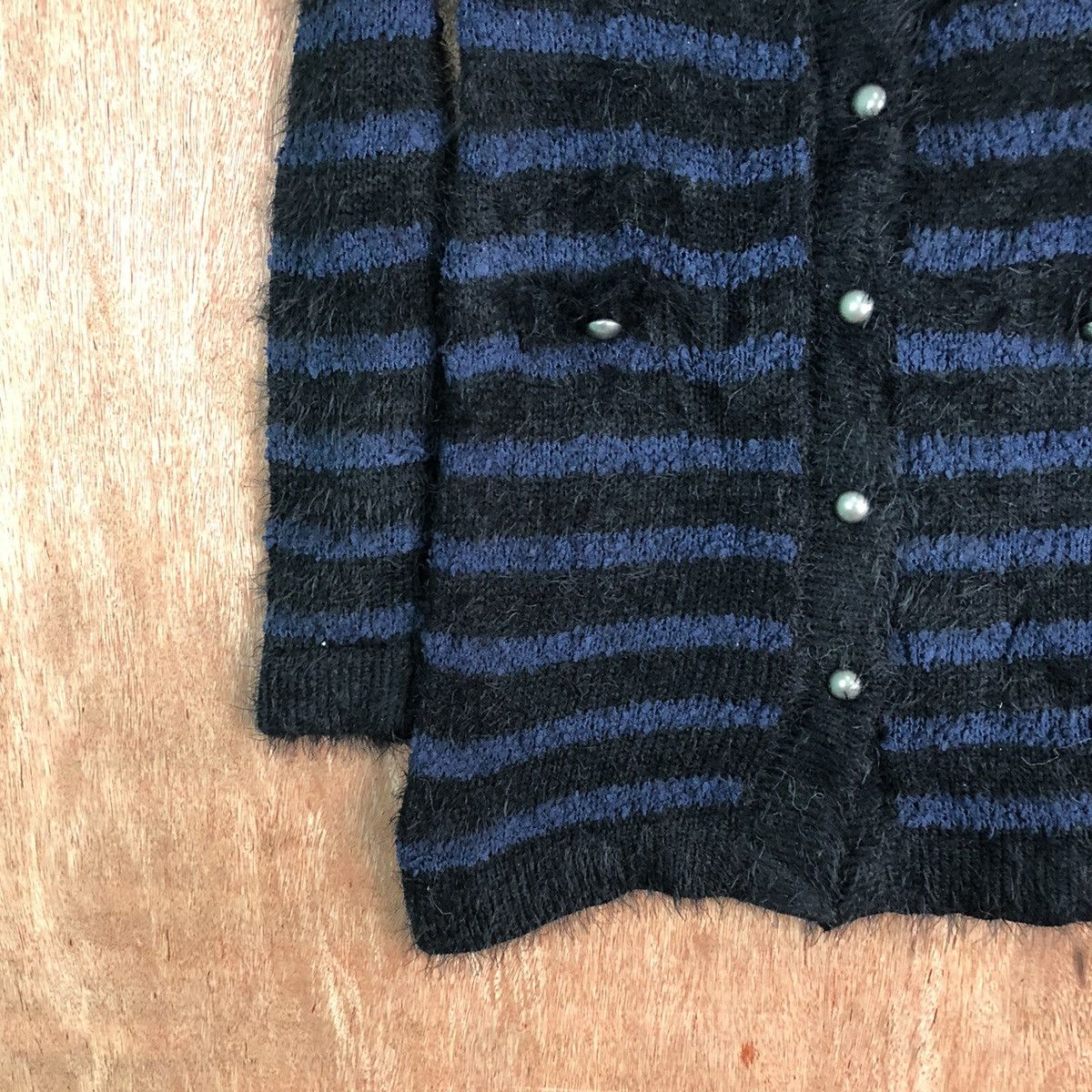 Vintage Martha Stripe Shag Shaggy Fur Mohair Knitwear #6508 Size M / US 6-8 / IT 42-44 - 4 Thumbnail