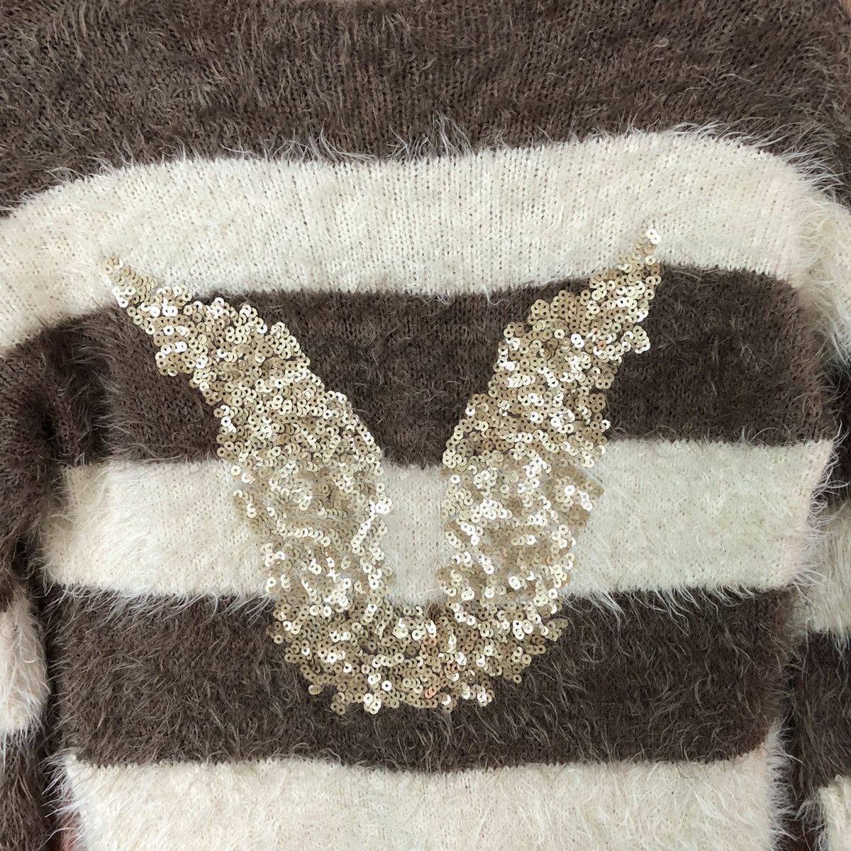 Homespun Knitwear Japan stripe Shag Shaggy Fur Mohair Knitwear #6455 Size US S / EU 44-46 / 1 - 5 Thumbnail