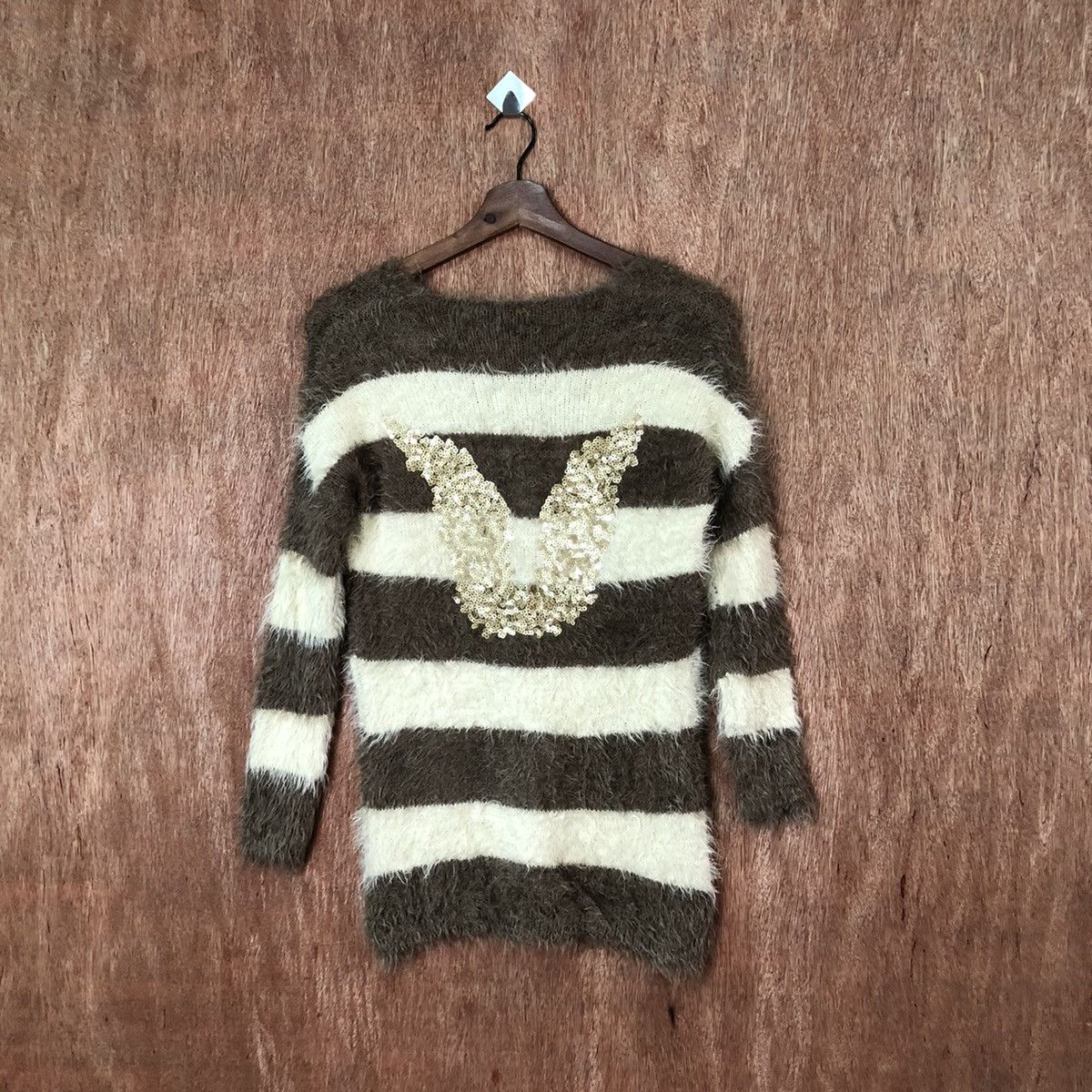 Homespun Knitwear Japan stripe Shag Shaggy Fur Mohair Knitwear #6455 Size US S / EU 44-46 / 1 - 4 Thumbnail