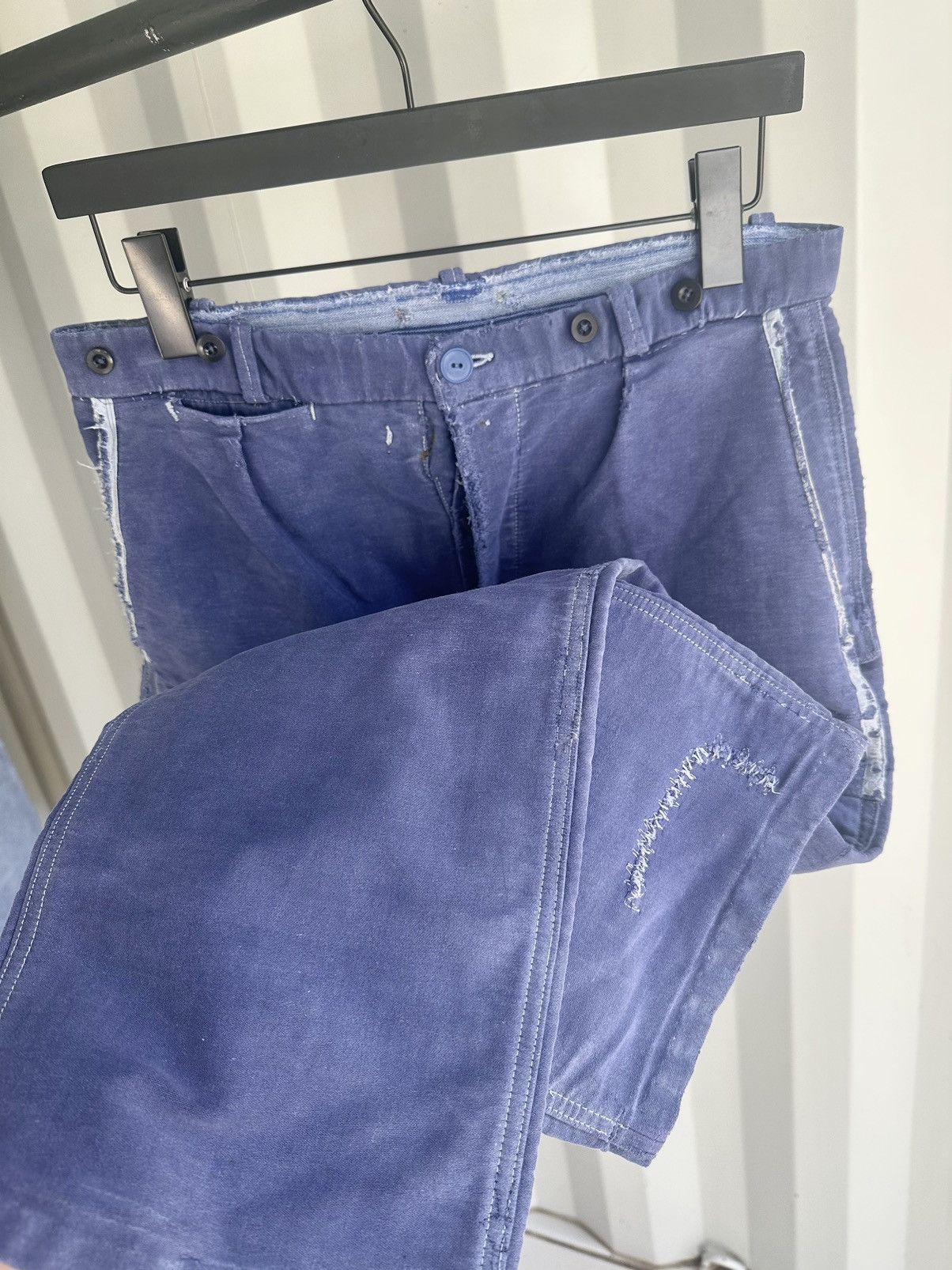 Vintage French Workwear Moleskin Chore Pants ERD GRUNGE Size US 31 - 5 Thumbnail