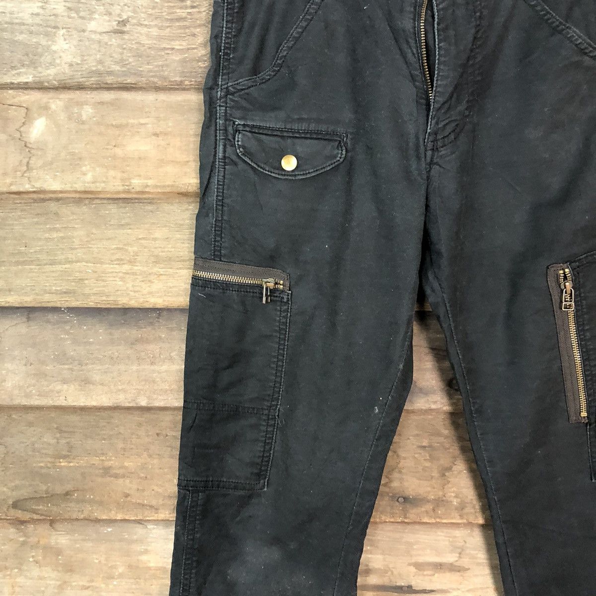 Japanese Brand Over The Standard tactical utility Black Cargo Pants #7110 Size US 28 / EU 44 - 6 Thumbnail