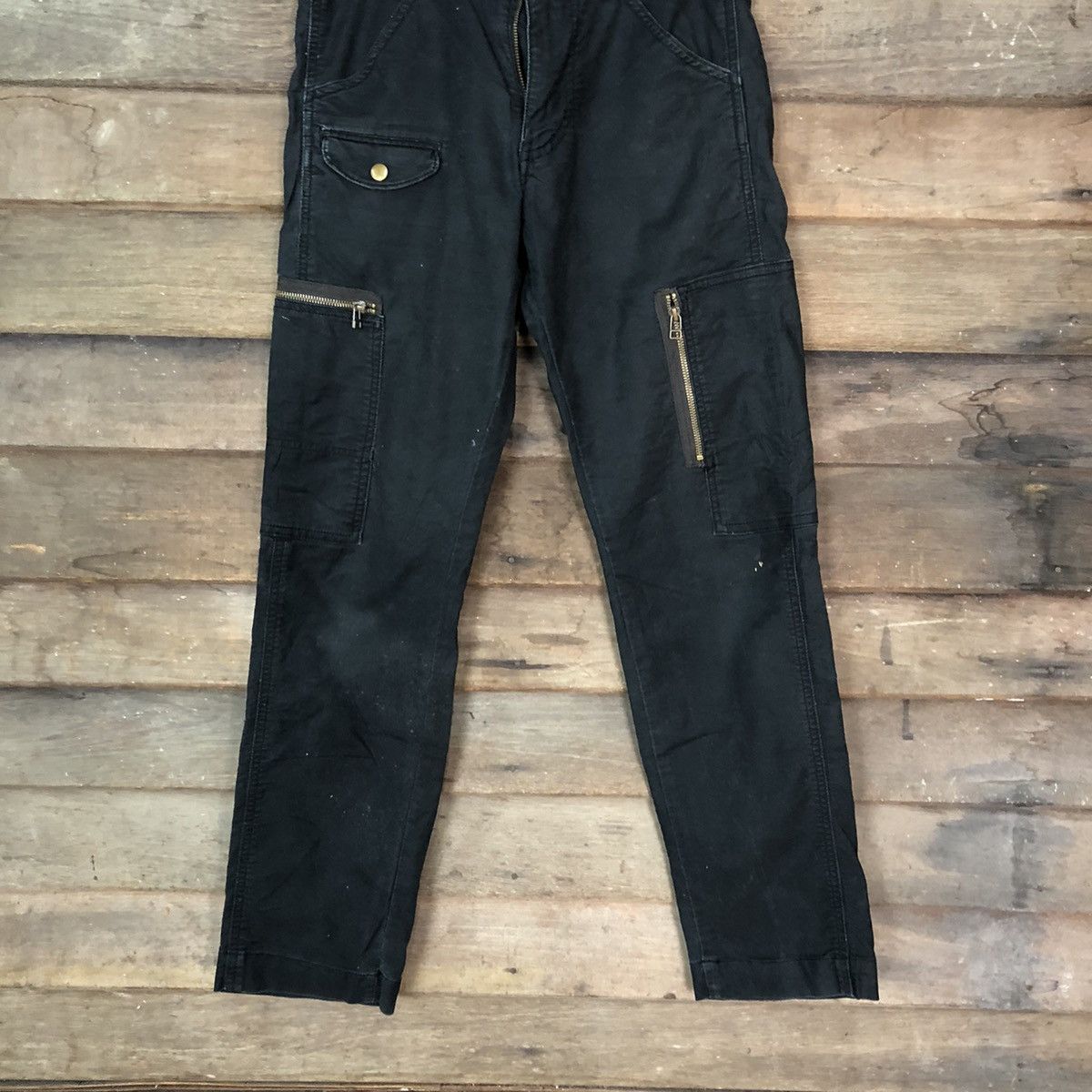 Japanese Brand Over The Standard tactical utility Black Cargo Pants #7110 Size US 28 / EU 44 - 3 Thumbnail