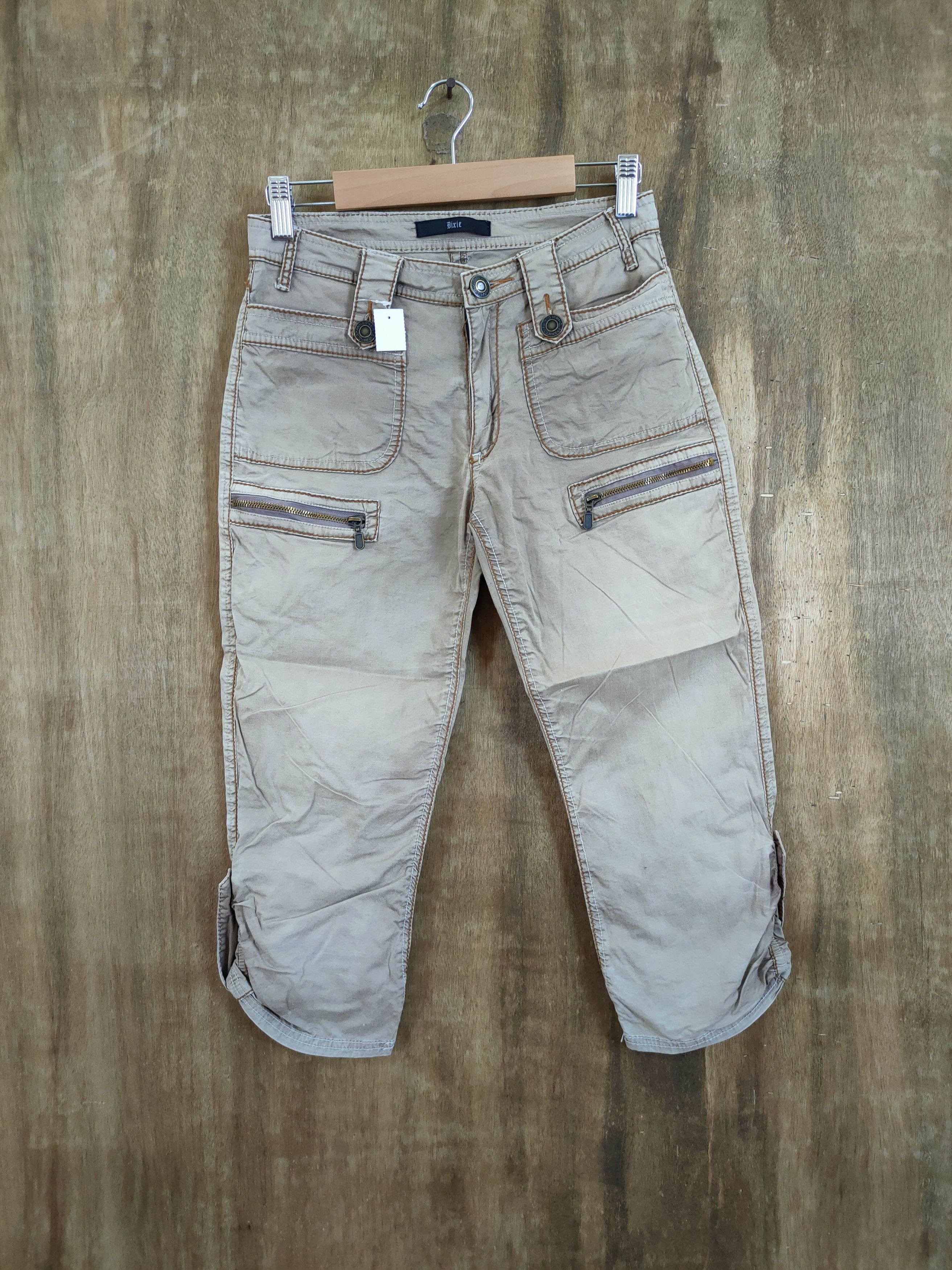 image of Seditionaries Bixie Thin Cropped Short Multi Pcoket Cargo Pants 46-703 in Brown, Women's (Size 26)