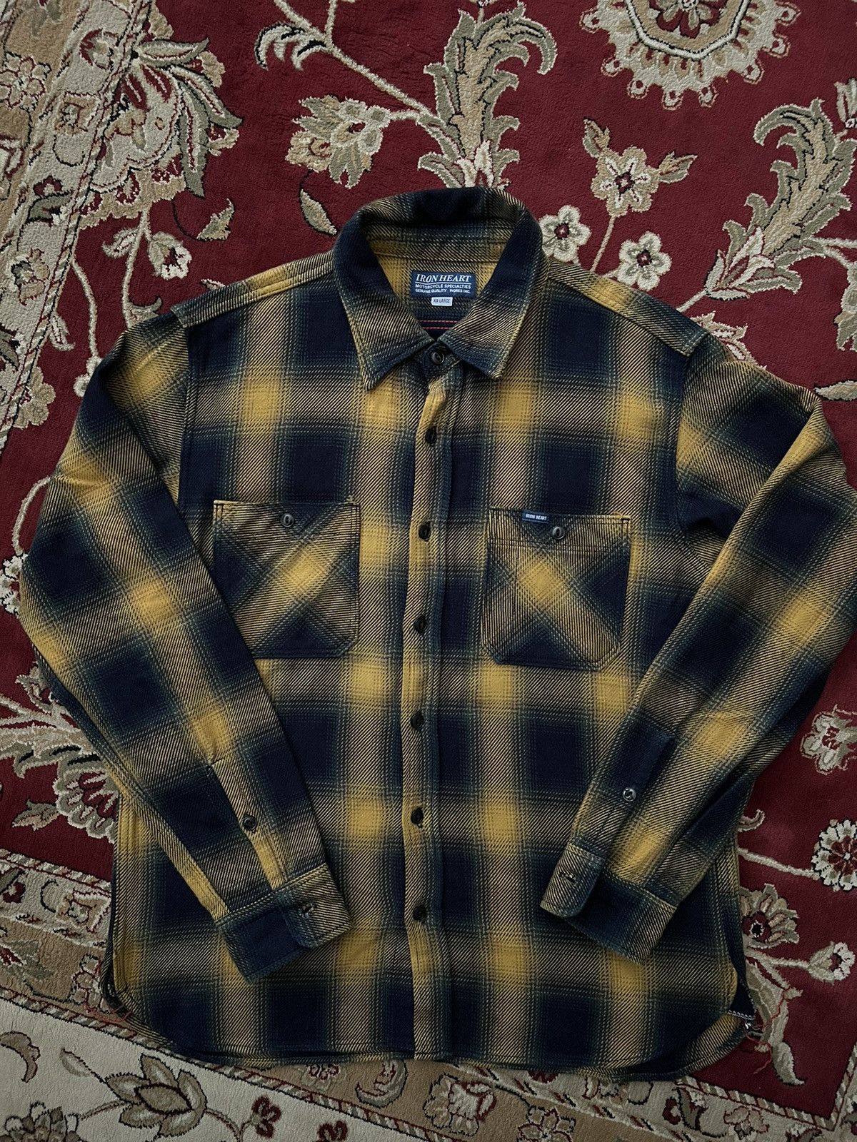 Iron Heart IHSH-317-YEL - 9oz Selvedge Ombré Check Work Shirt | Grailed