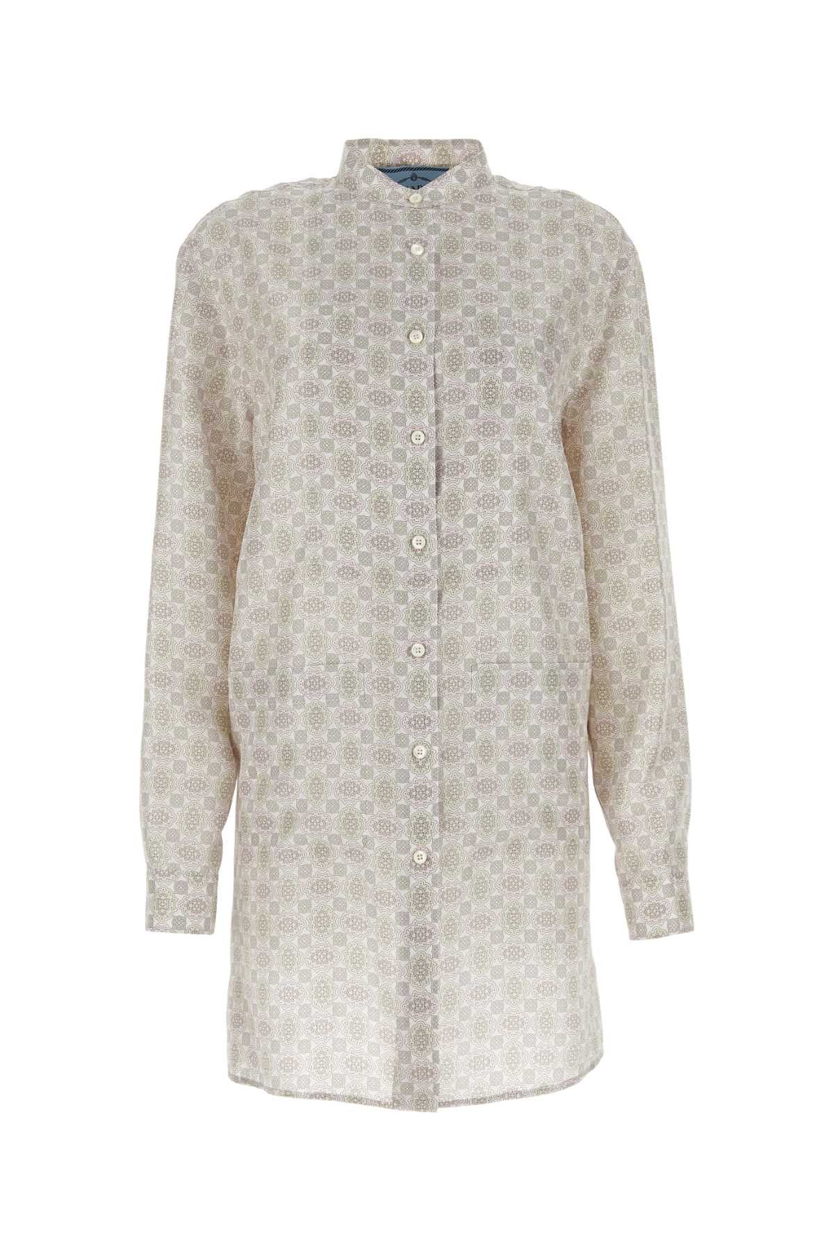 Printed Silk Shirt Dress