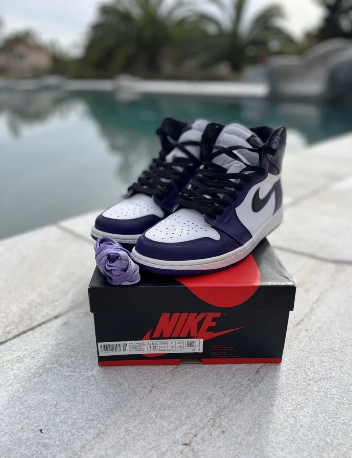 Pre-owned Jordan Nike Jordan 1 High Court Purple Size 10.5 Shoes