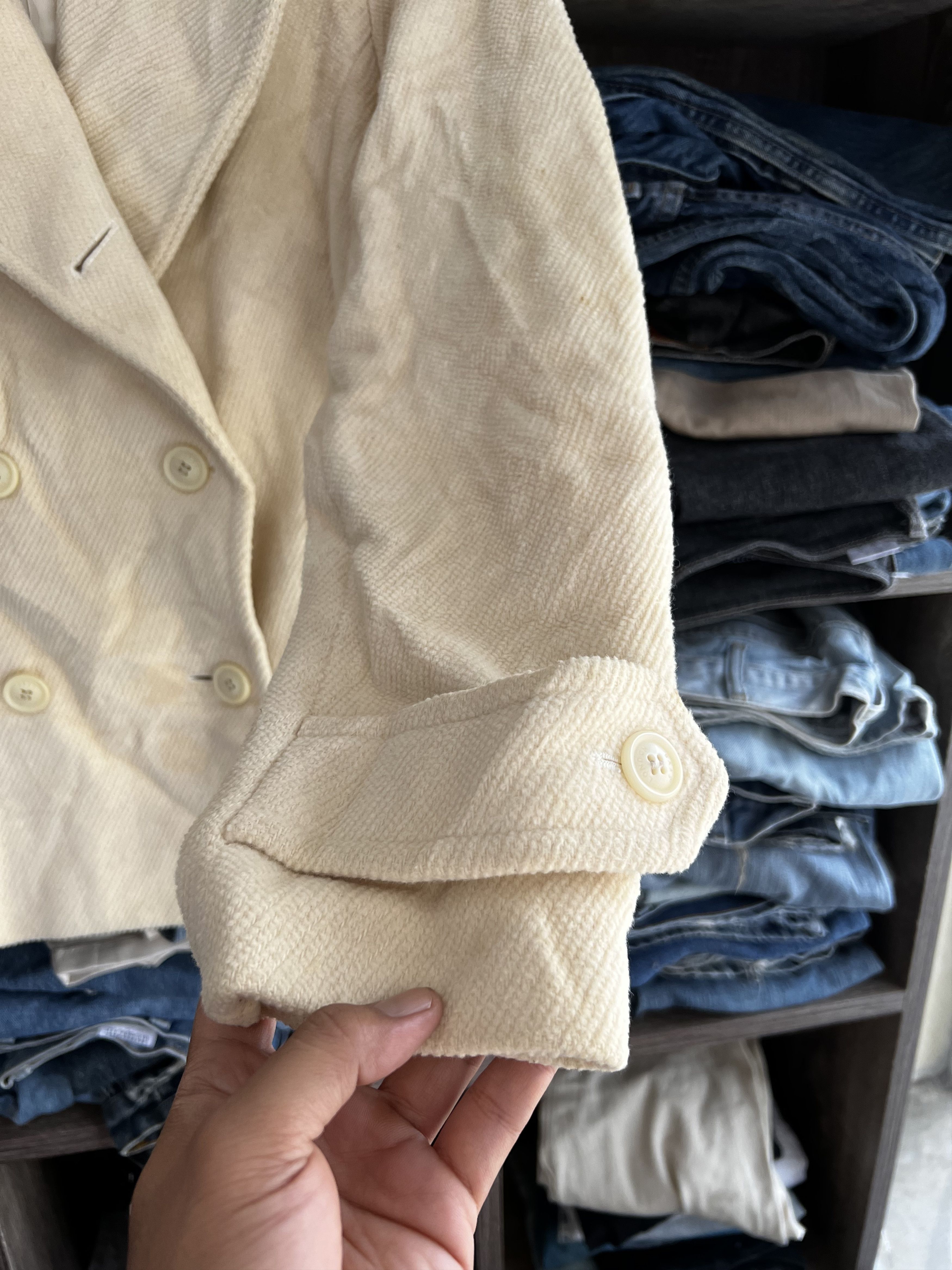 DAKS 🔥Vintage Daks London Cream Double Breasted Peacoat Size S / US 4 / IT 40 - 5 Thumbnail